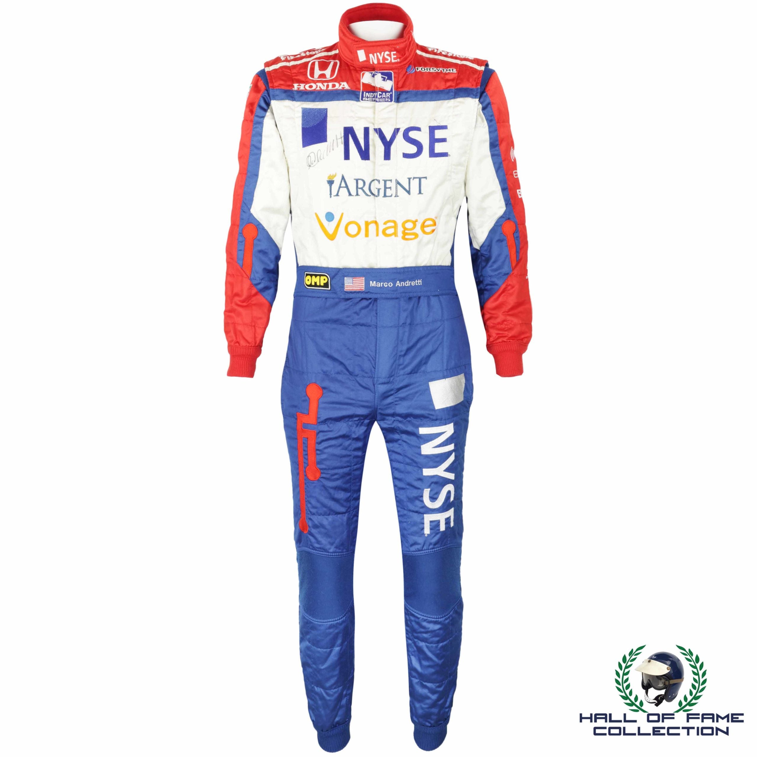 2007 Marco Andretti Signed Race Used Sonoma Andretti Green Racing IndyCar Suit