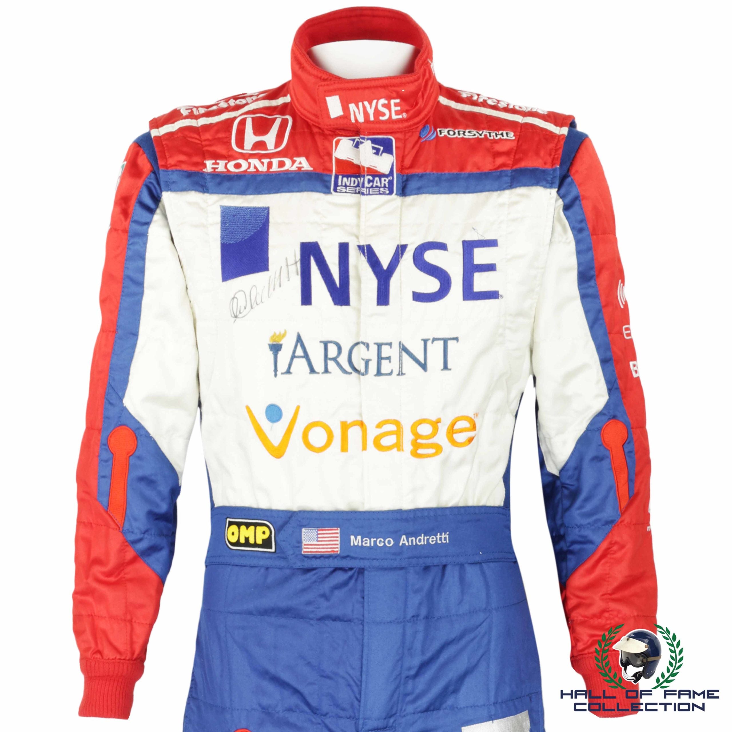 2007 Marco Andretti Signed Race Used Sonoma Andretti Green Racing IndyCar Suit