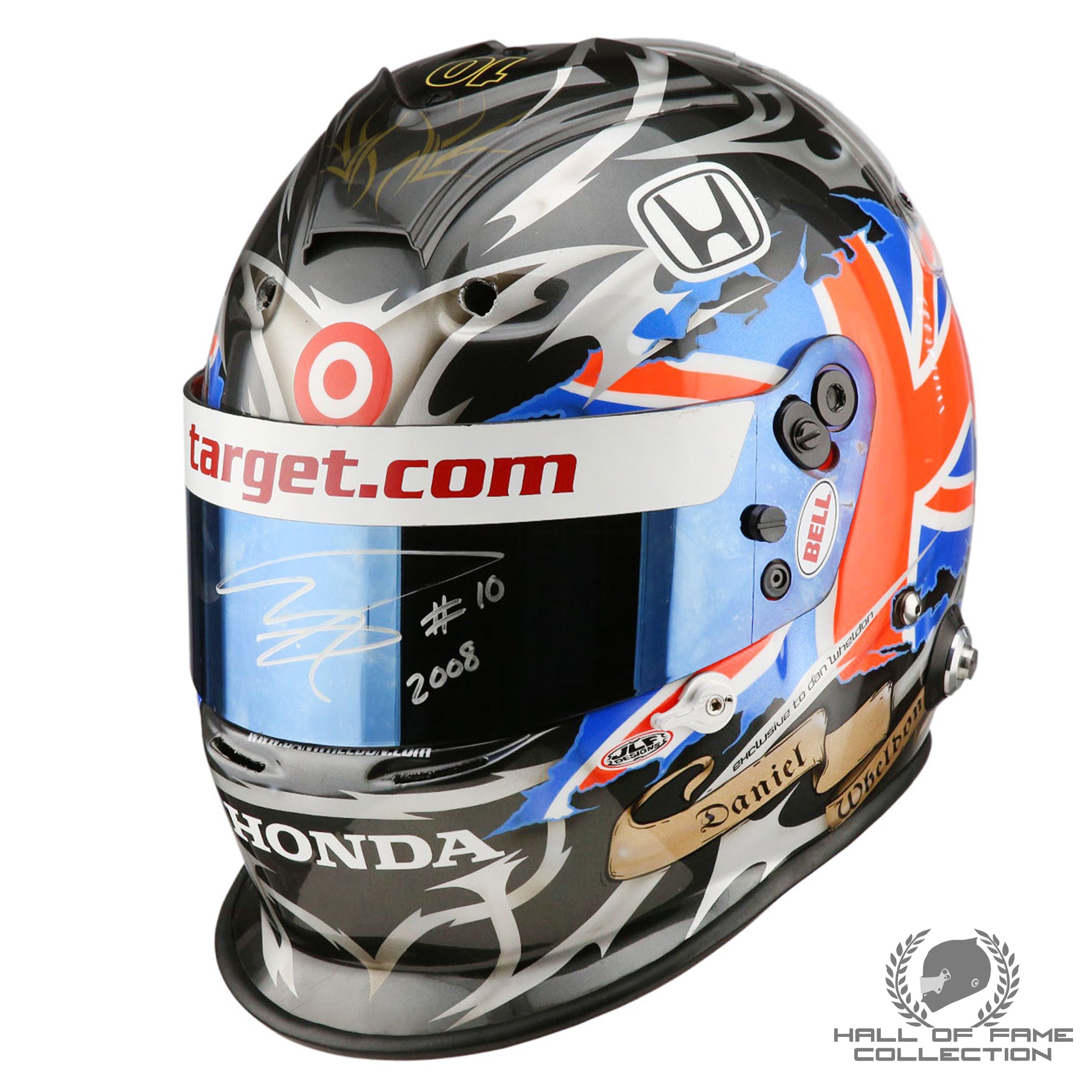 2008 Dan Wheldon Signed Chip Ganassi Racing IndyCar Helmet