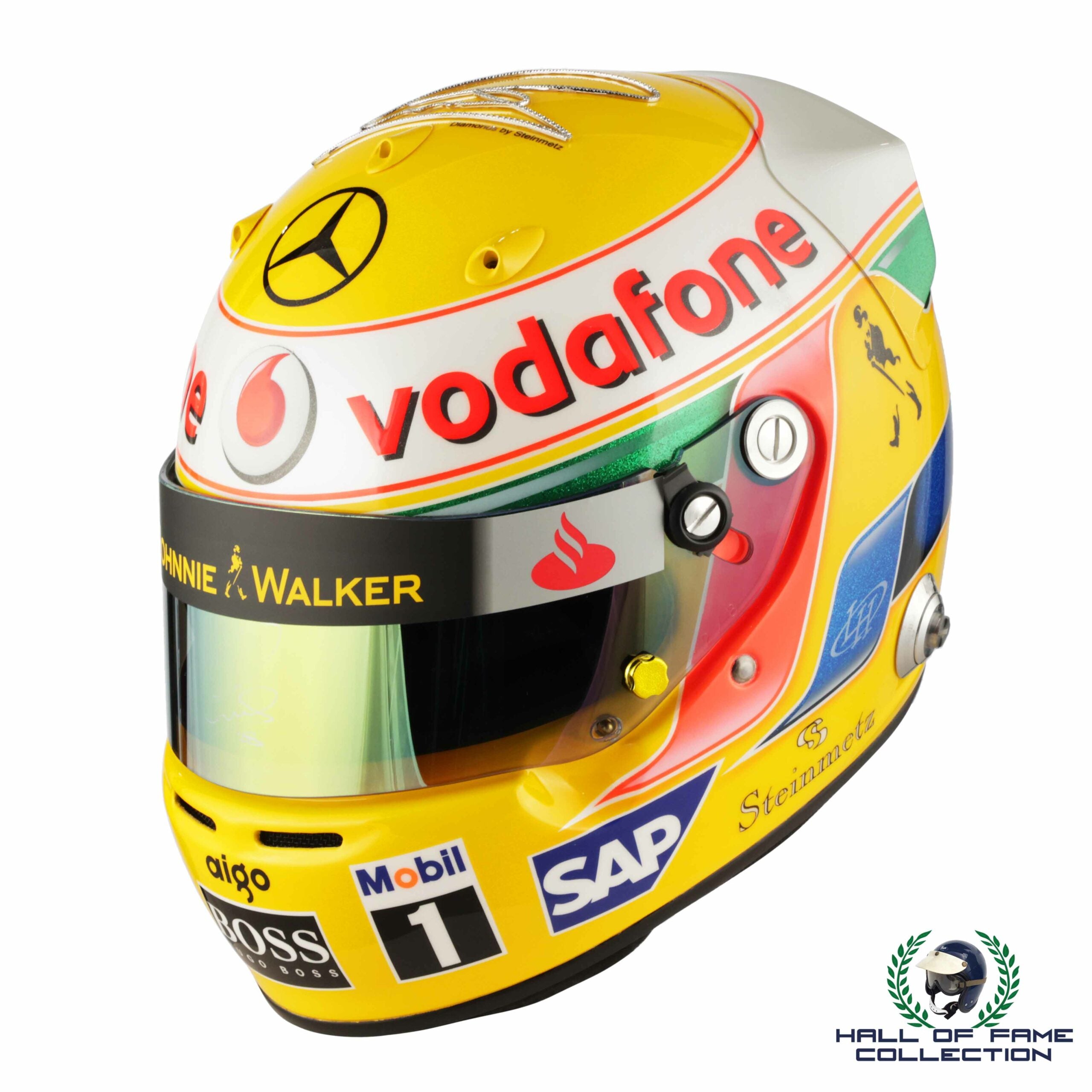 2008 Lewis Hamilton Signed 1st World Championship Monaco GP Diamond 1/1 Replica F1 Helmet