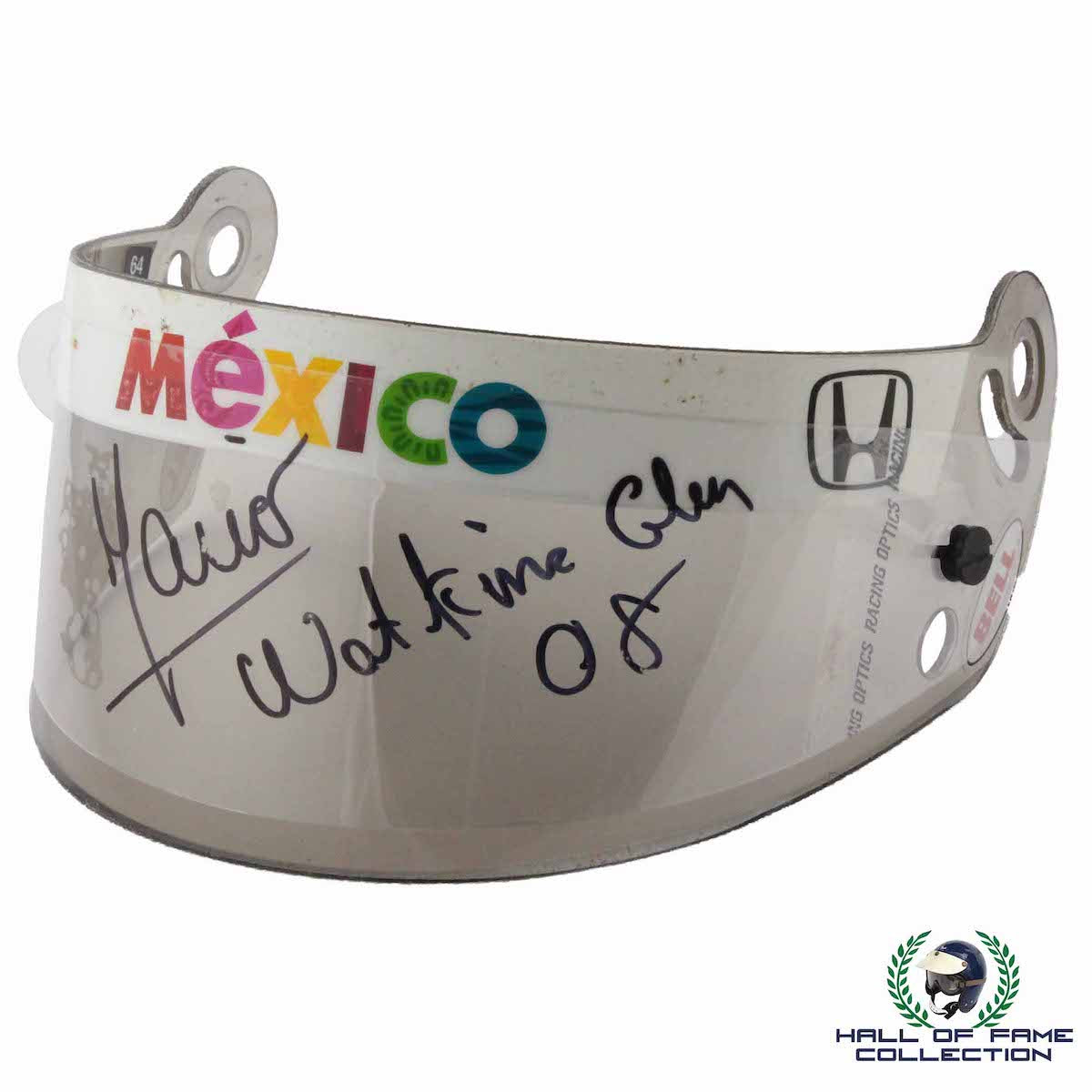 2008 Mario Dominquez Signed Watkins Glen Race Pacific Coast Motorsports IndyCar Visor