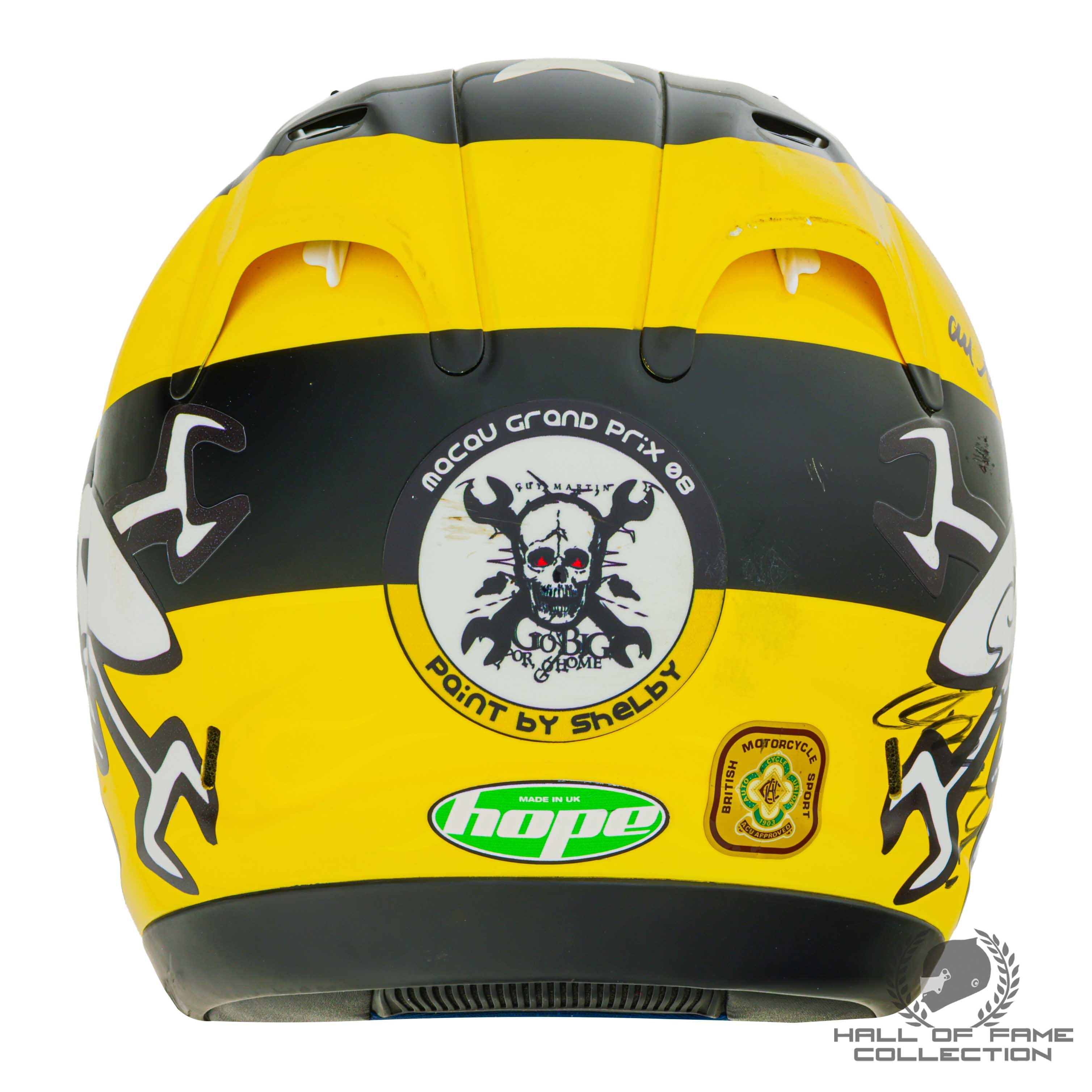 2008 Guy Martin Signed Macau GP Used Motorcycle Racing Helmet