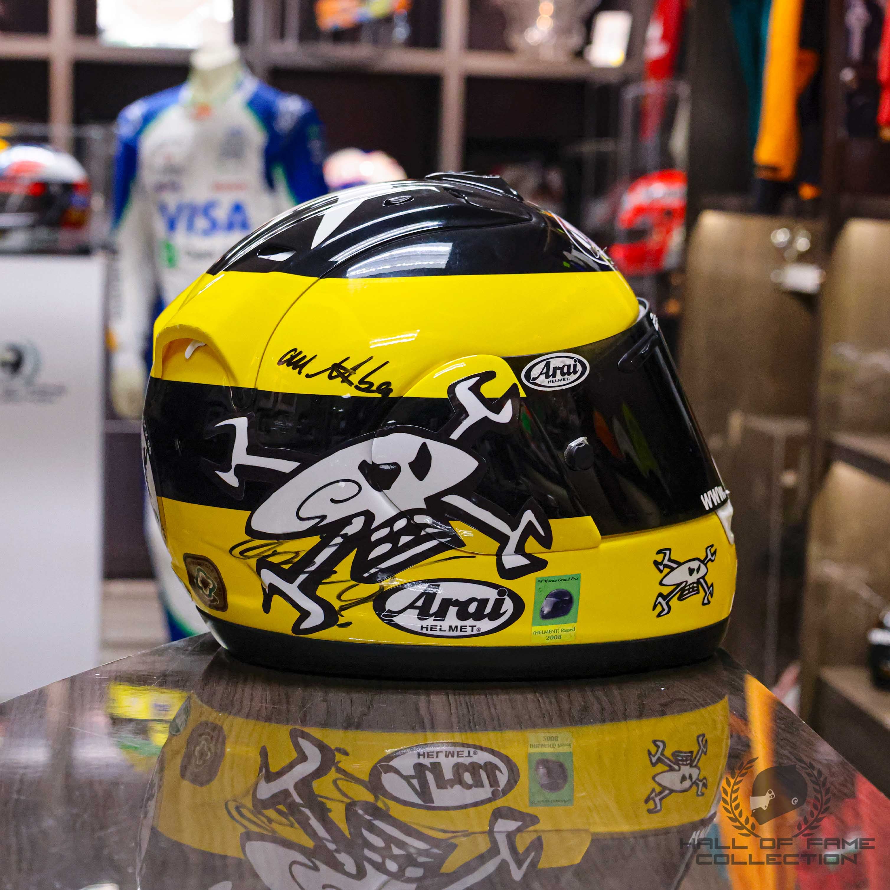 2008 Guy Martin Signed Macau GP Used Motorcycle Racing Helmet