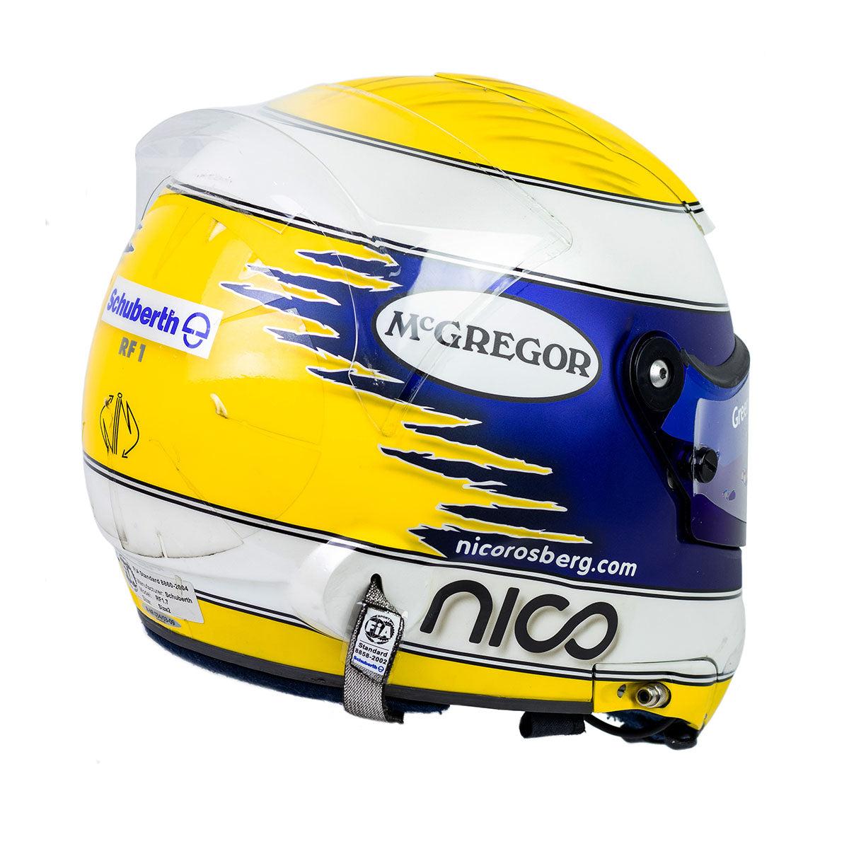 2009 Nico Rosberg Signed Race Used Williams F1 Schuberth RF1 Helmet