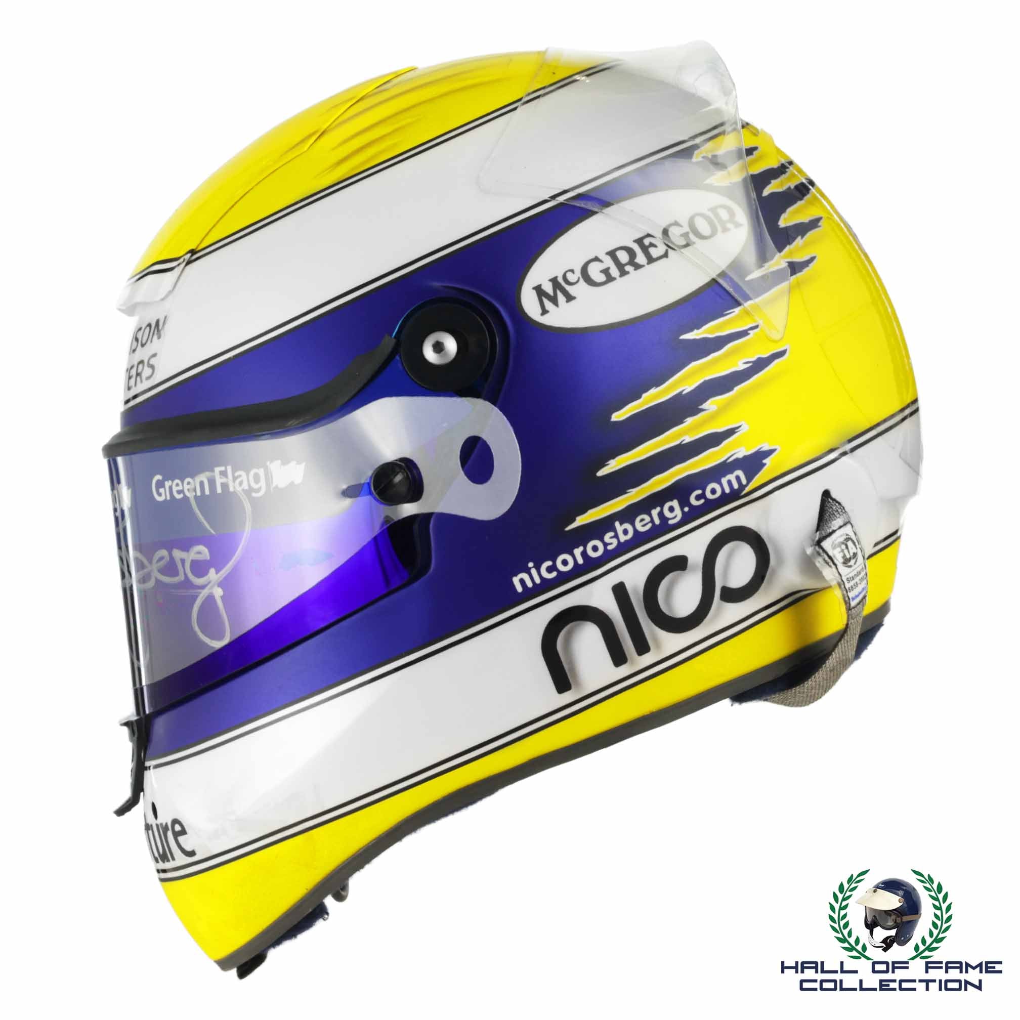 2009 Nico Rosberg Signed Race Used Williams F1 Schuberth RF1 Helmet