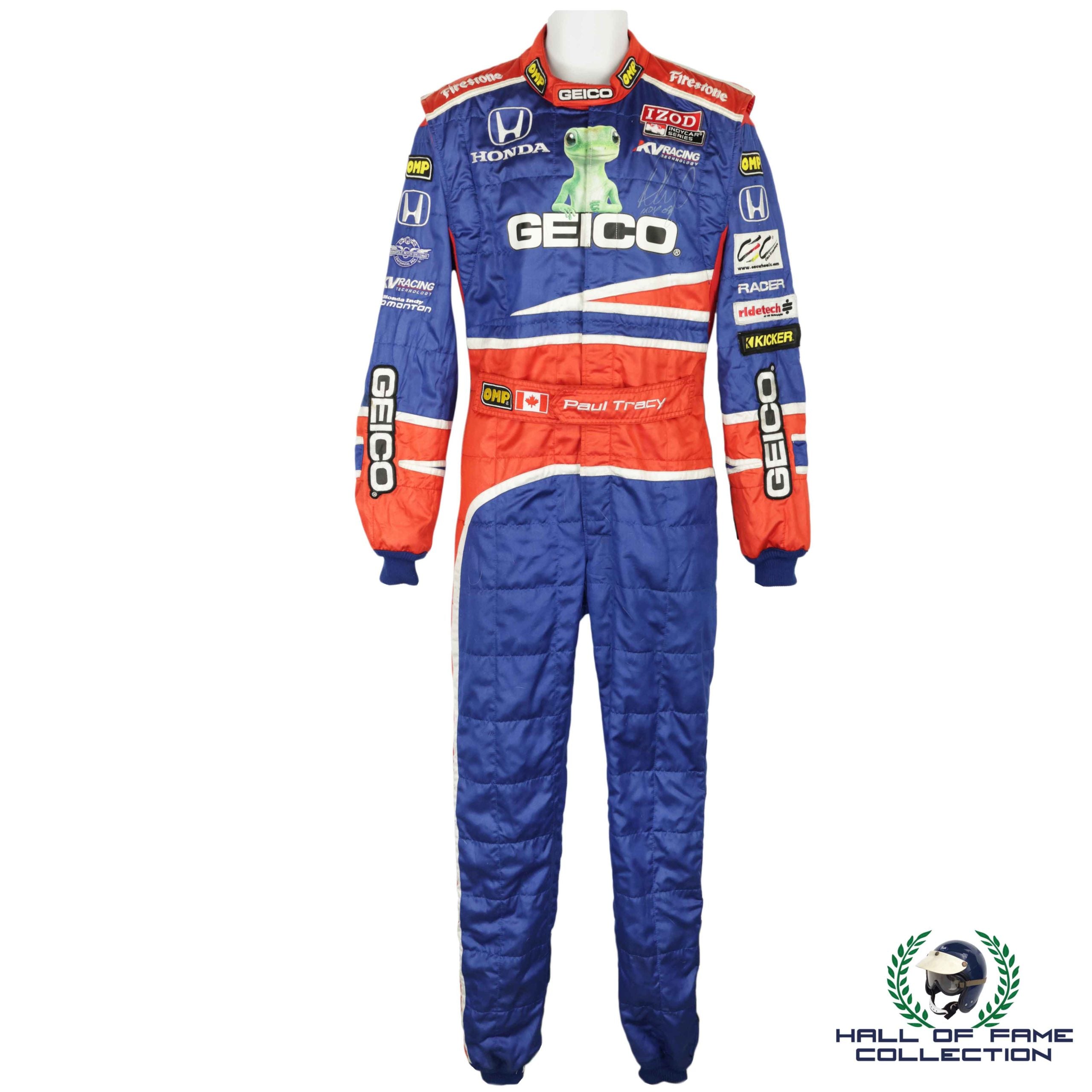 2010 Paul Tracy Signed Used Geico KV Racing Indy 500 Suit