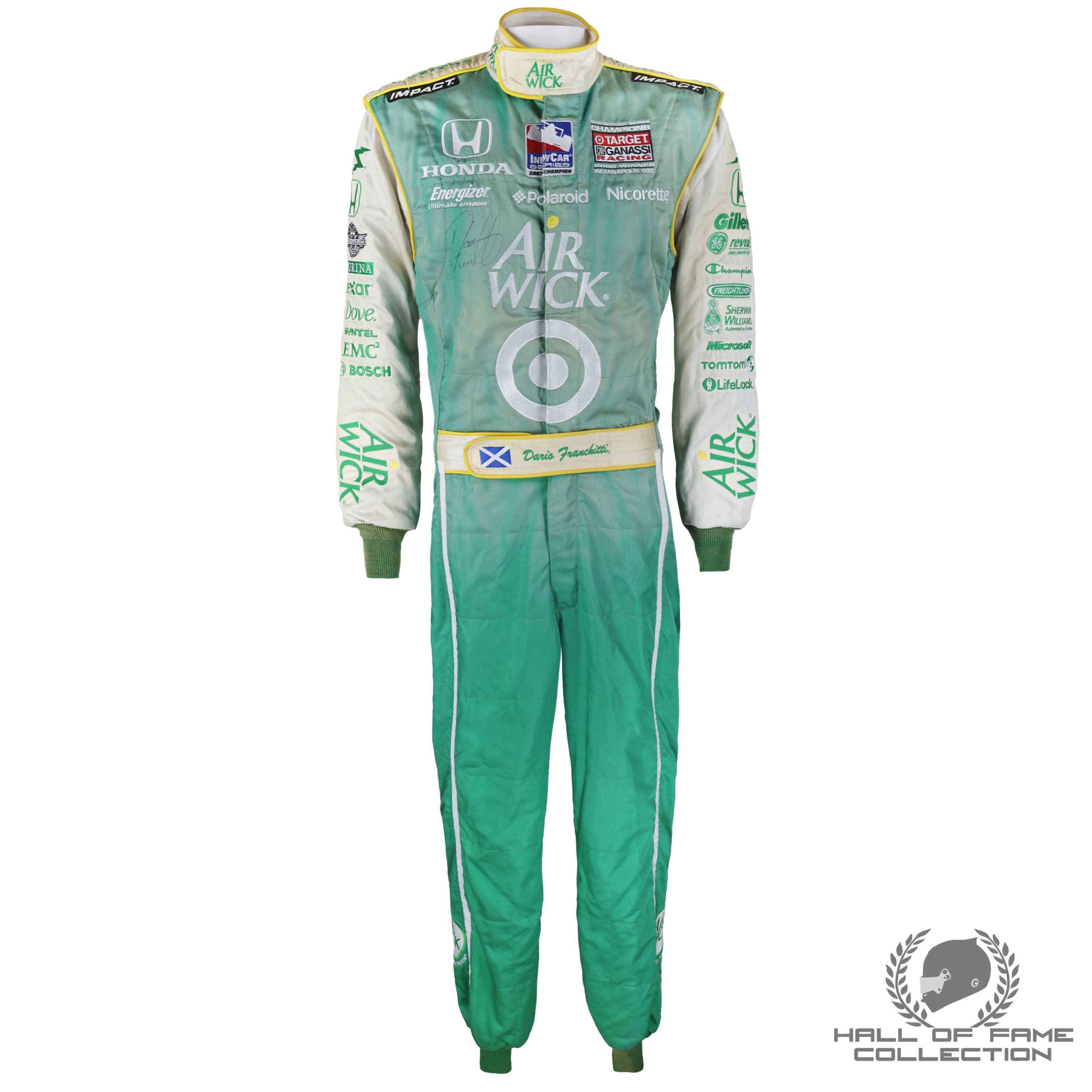 2009 Dario Franchitti Signed Championship Season Used Target Ganassi Racing Indycar Suit