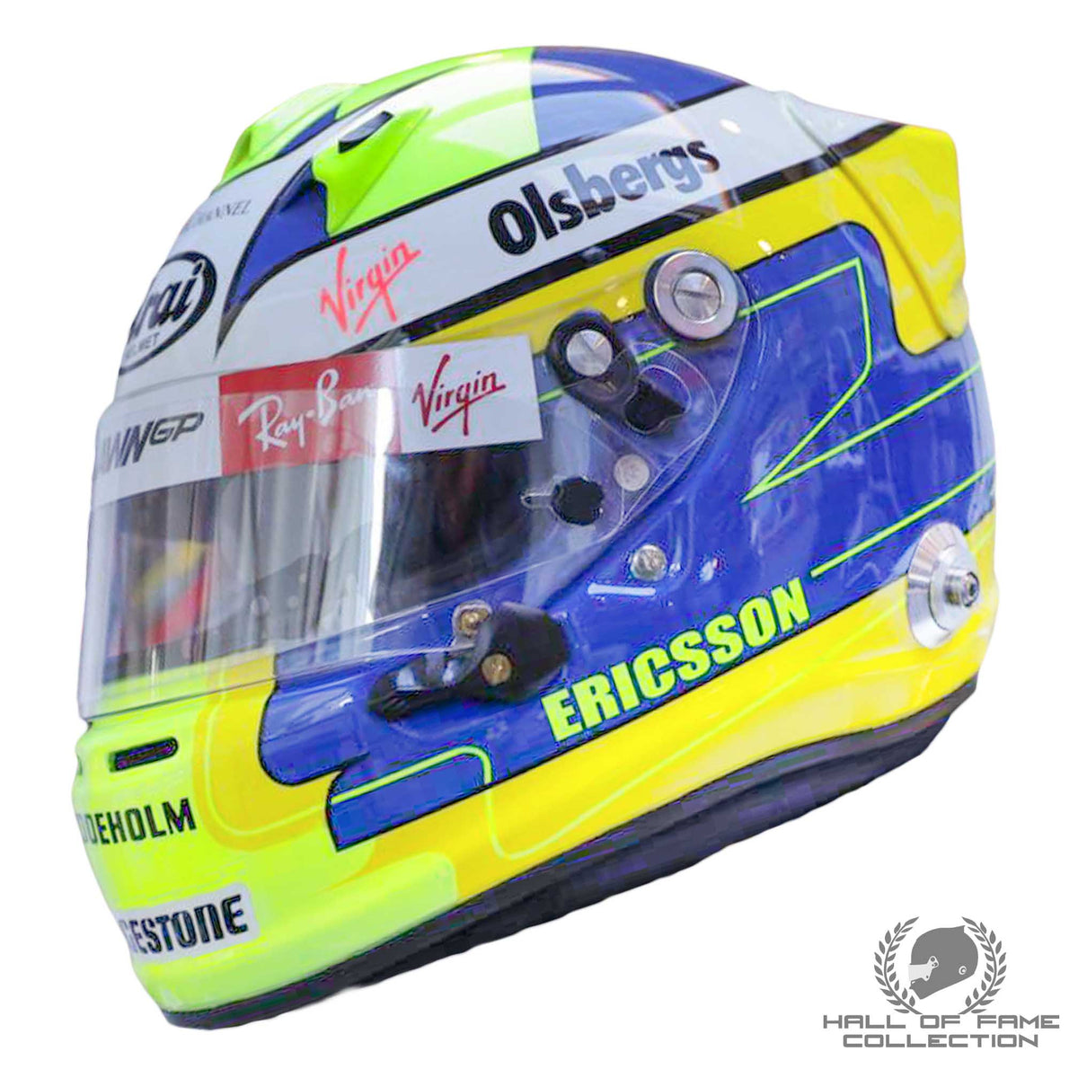 Race used visor Arai - Marcus Ericsson - Signed - F3 Nippon 2009 - TOM'S Formula