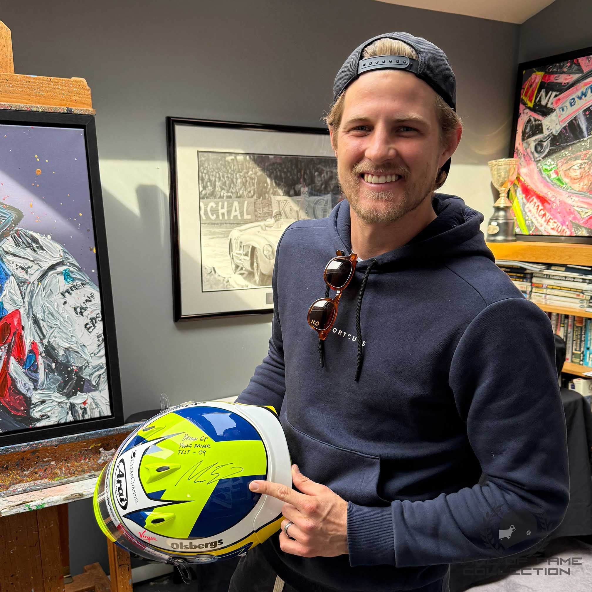 2009 Marcus Ericsson Signed Brawn GP Replica F1 Helmet