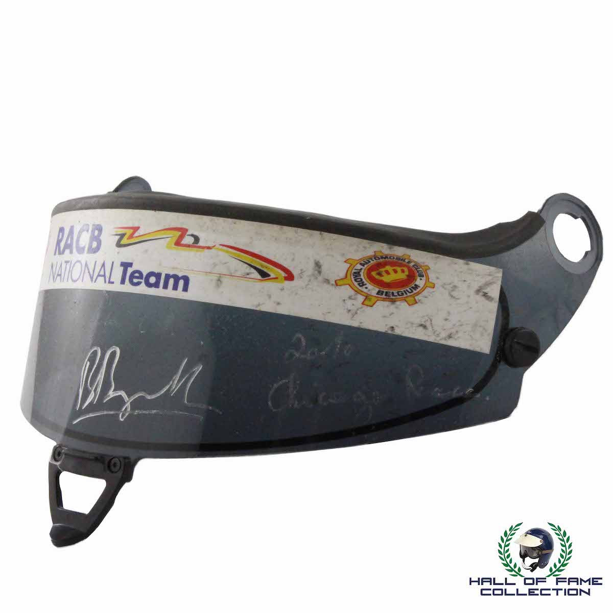 2010 Bertrand Baguette Signed Chicago Race Used Conquest Racing IndyCar Visor