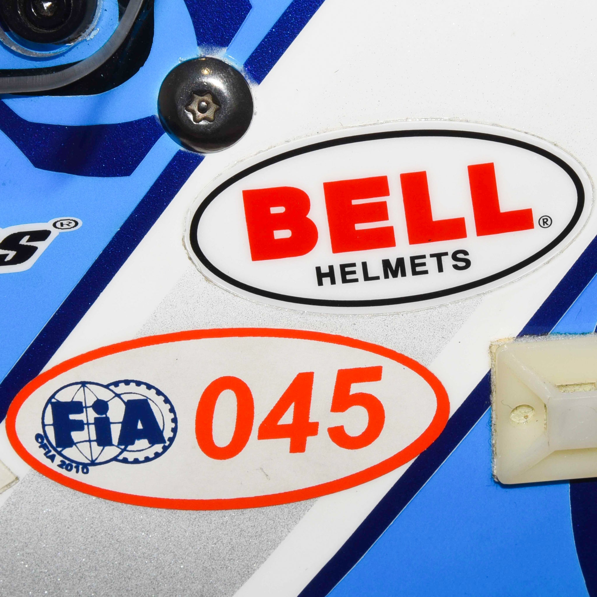 2010 Mika Salo Signed Race Used Bell HP3 ALMS/ FIA GT Ferrari Helmet