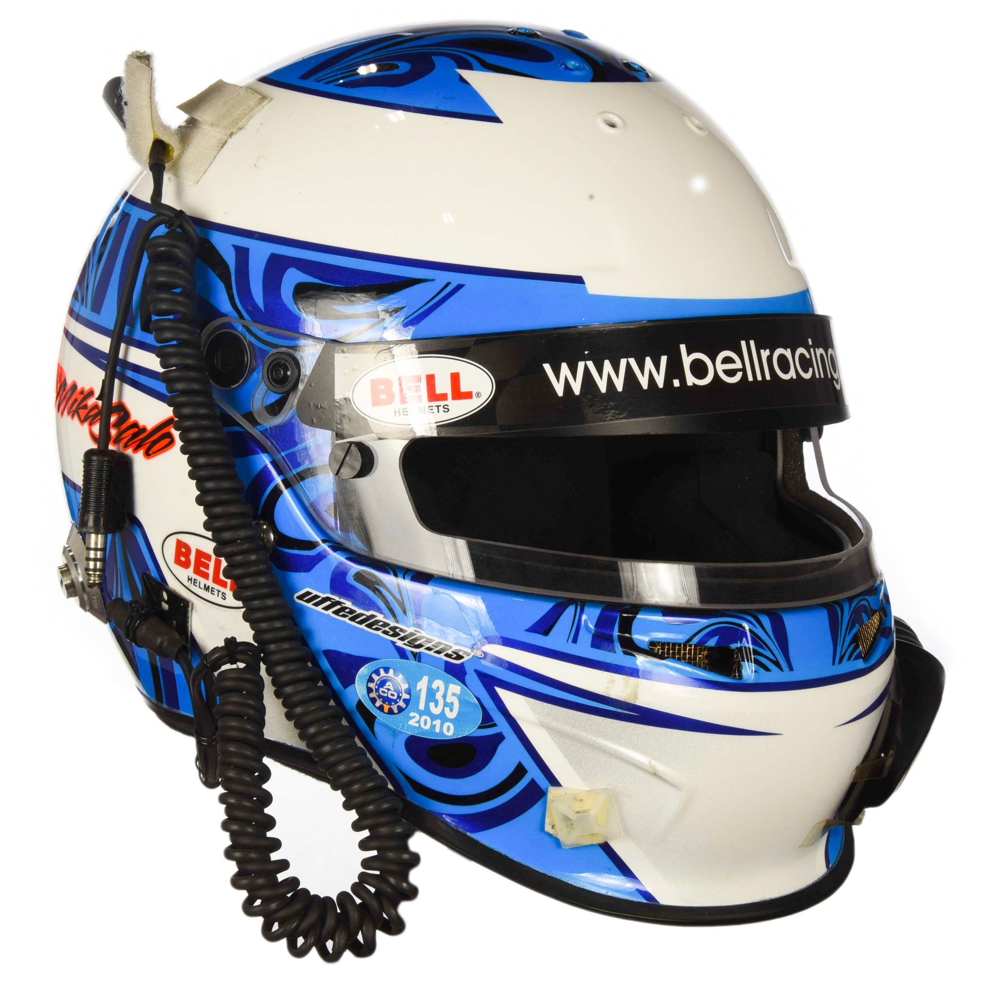 2010 Mika Salo Signed Race Used Bell HP3 ALMS/ FIA GT Ferrari Helmet 2010 Mika Salo Signed Race Used Bell HP3 ALMS/ FIA GT Ferrari Helmet