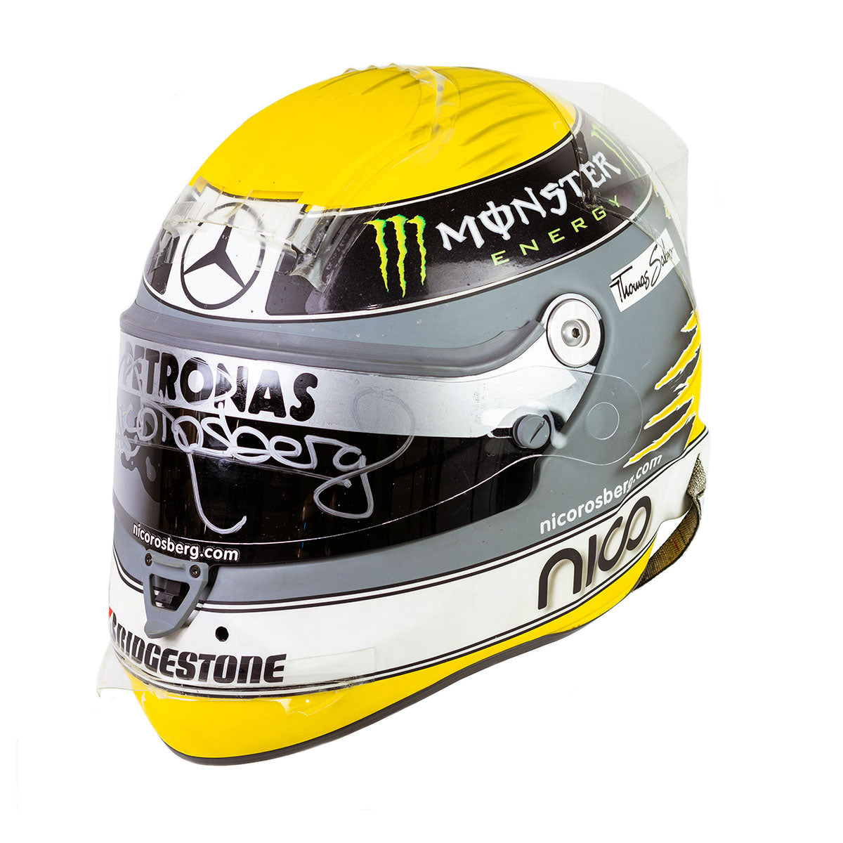 2010 Nico Rosberg Signed Race Used Mercedes F1 Schuberth RF1 Helmet