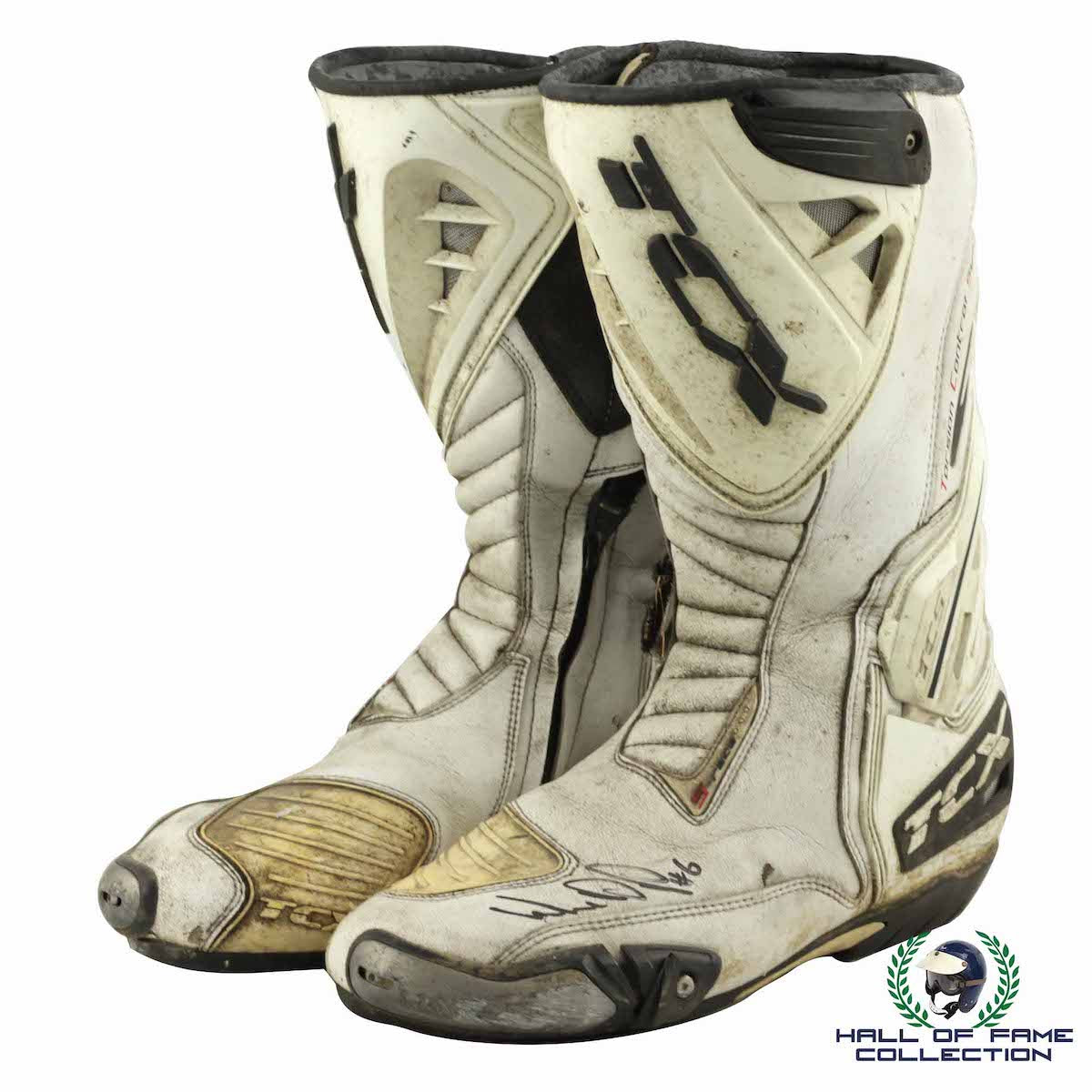 2010 William Dunlop Signed and Race Used Isle of Man TT Boots