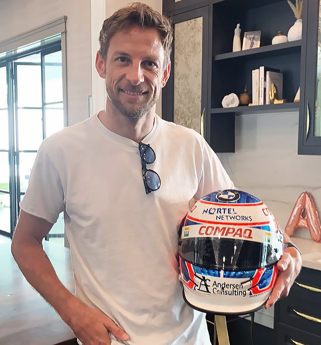 2000 Jenson Button Signed Race Used Canadian/Hungarian GP Williams BMW Bell F1 Helmet