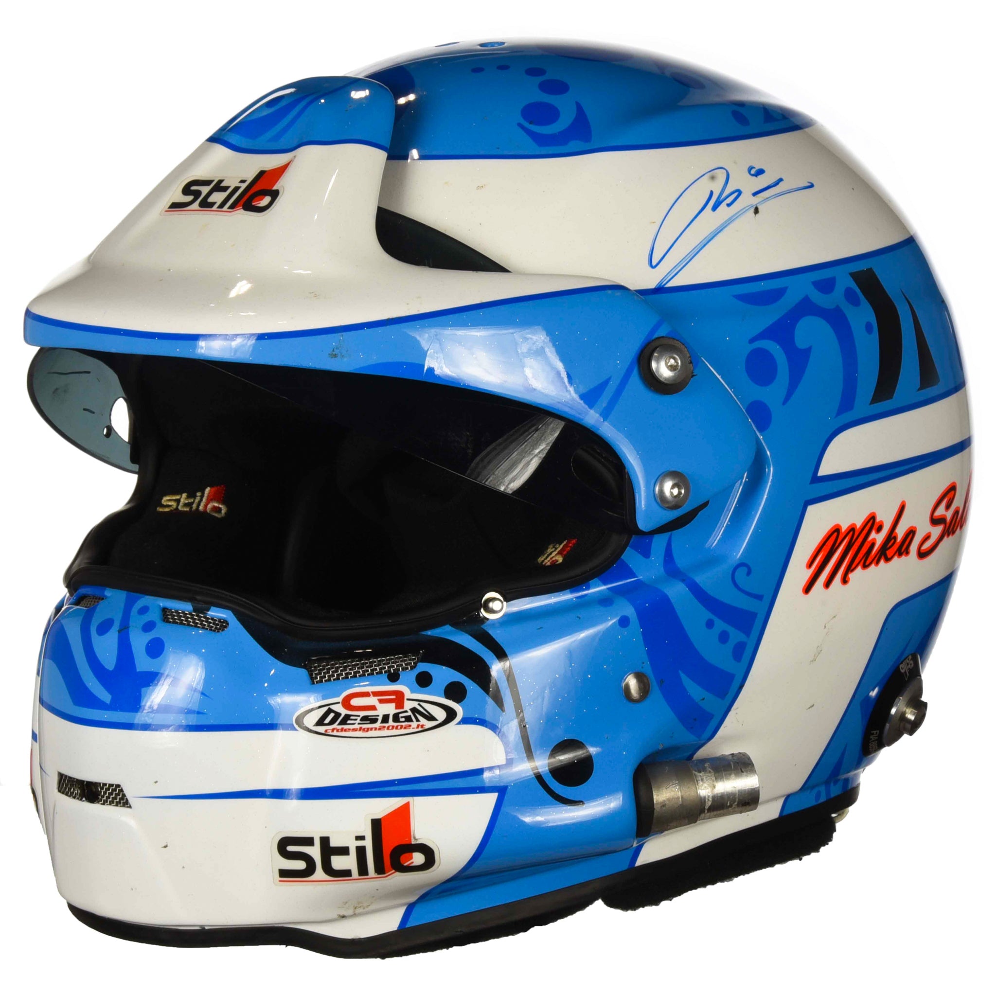 2011/12 Mika Salo Signed Race Winning V8 Supercar / Sebring 12 Hour Ferrari Stilo ST4 WGT Helmet