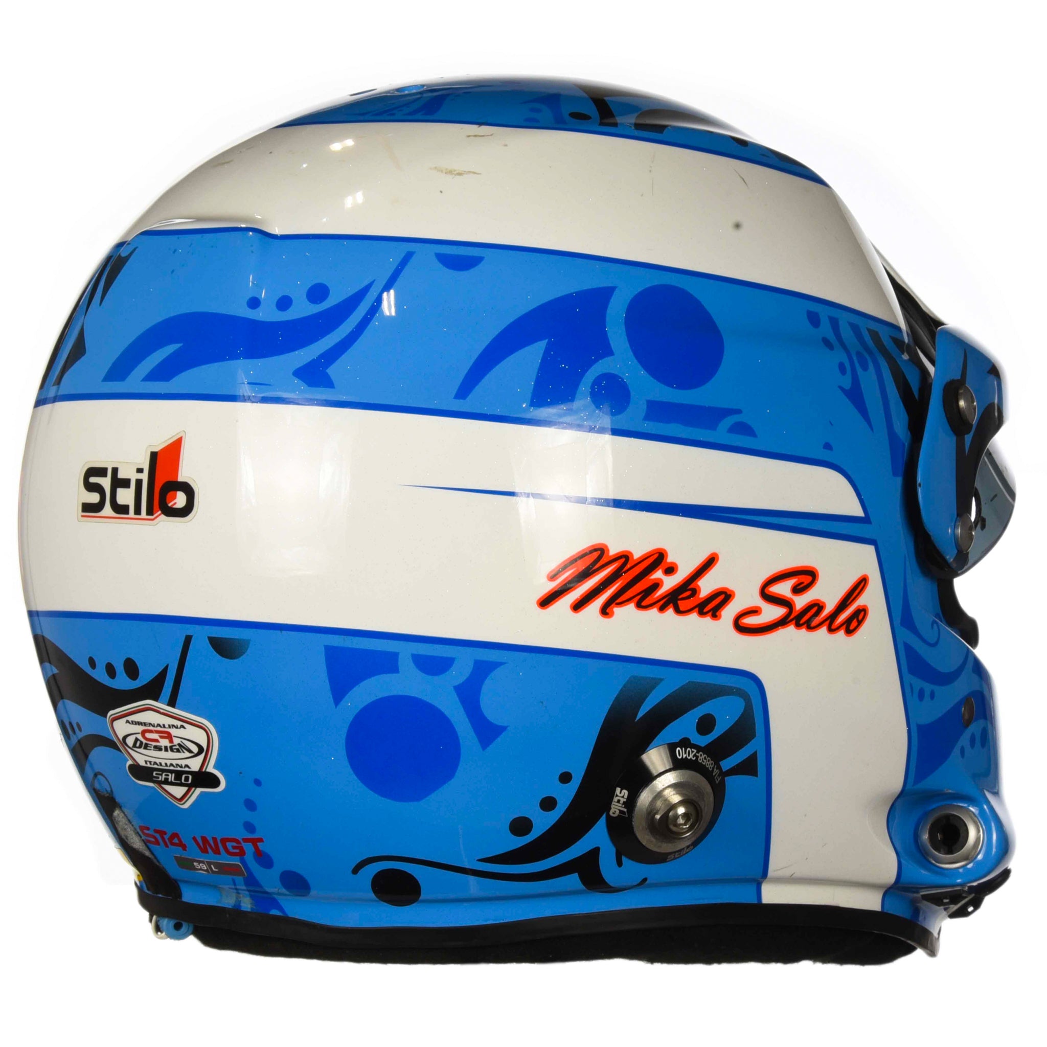 2011/12 Mika Salo Signed Race Winning V8 Supercar / Sebring 12 Hour Ferrari Stilo ST4 WGT Helmet