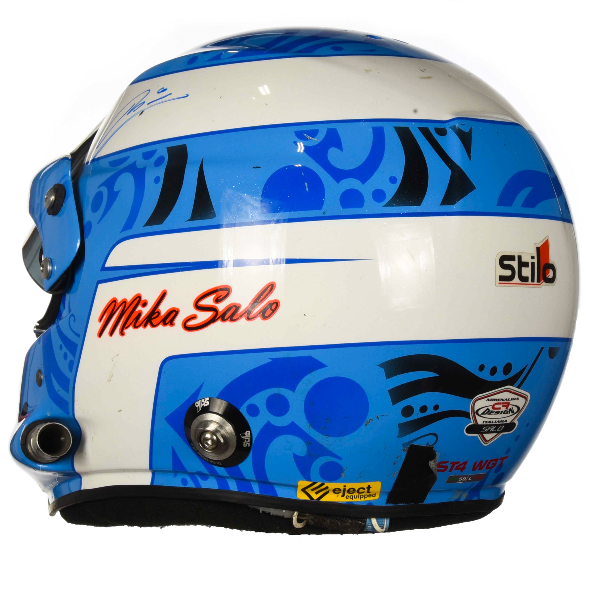 2011/12 Mika Salo Signed Race Winning V8 Supercar / Sebring 12 Hour Ferrari Stilo ST4 WGT Helmet