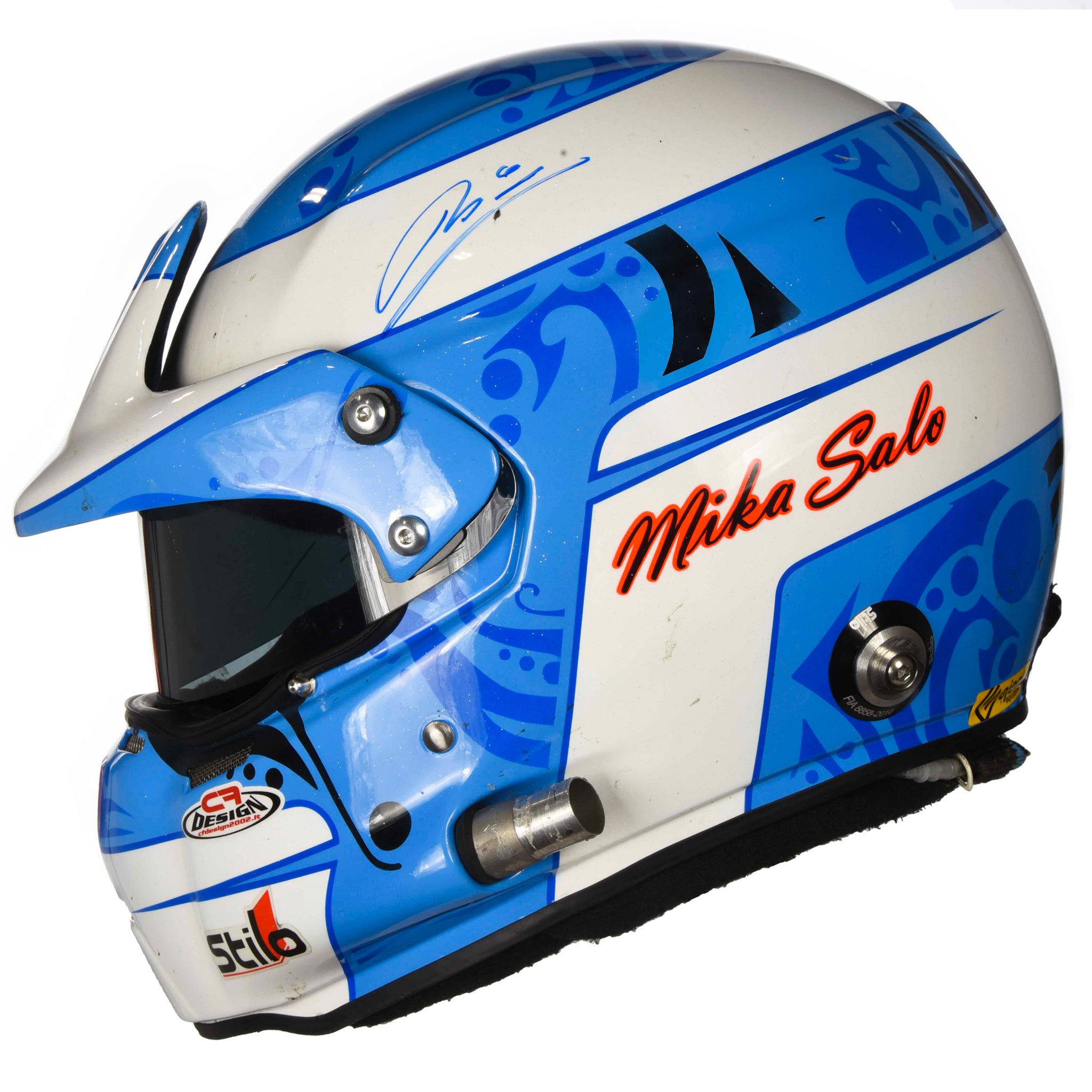 2011/12 Mika Salo Signed Race Winning V8 Supercar / Sebring 12 Hour Ferrari Stilo ST4 WGT Helmet