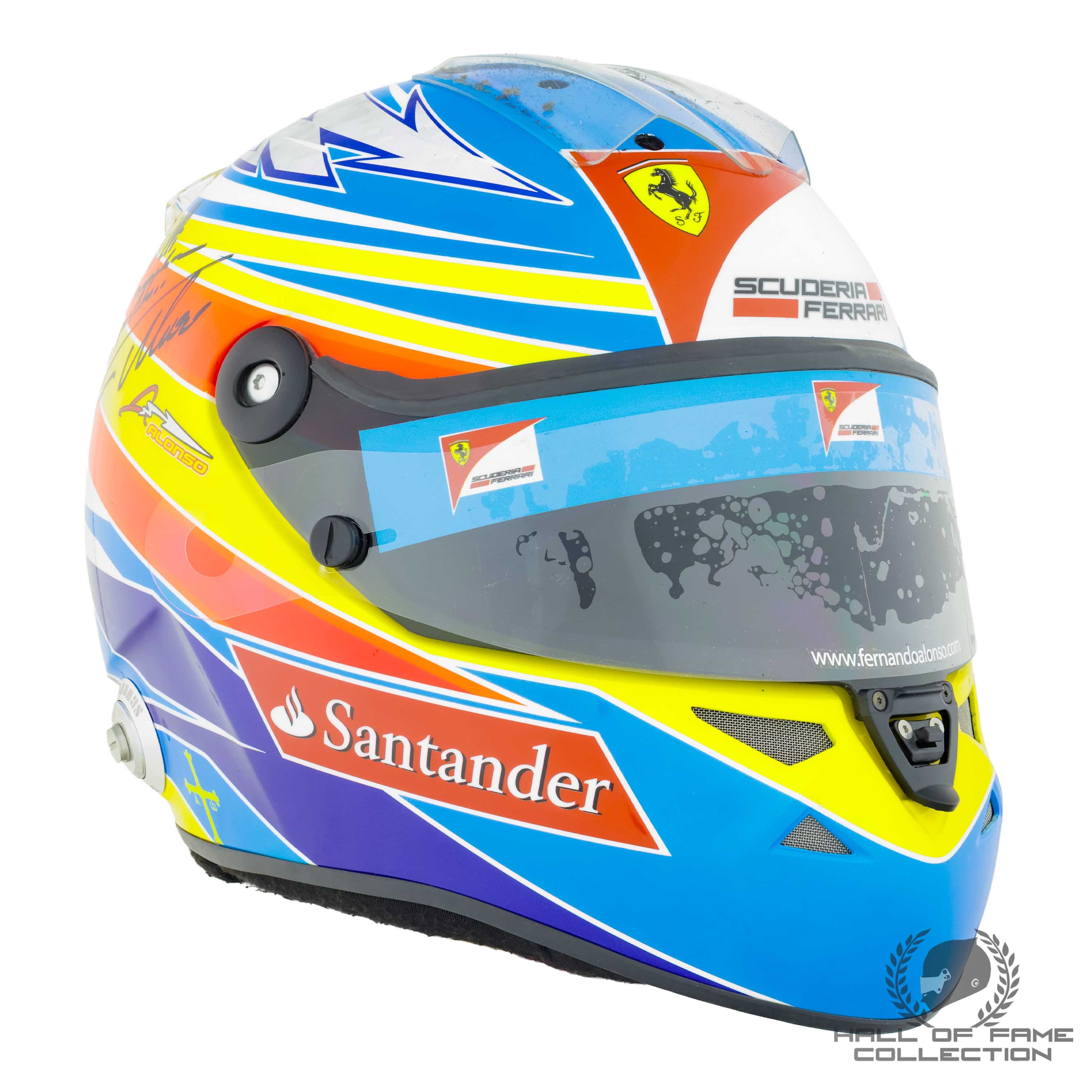 2011 Fernando Alonso Signed Australian GP Used Ferrari F1 Helmet