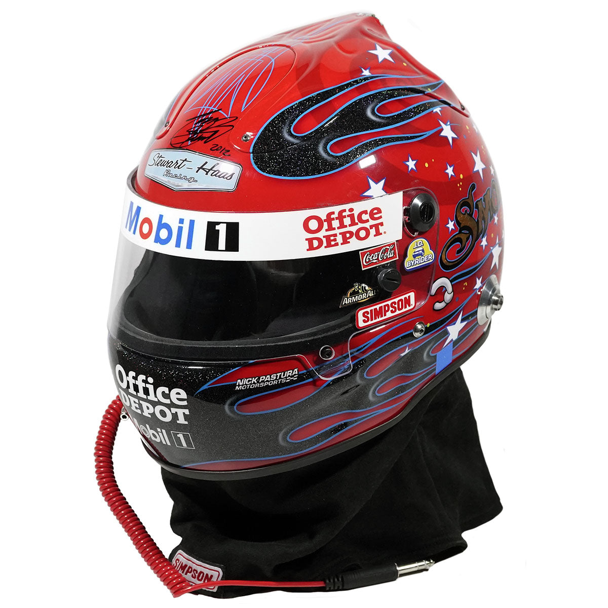 2012 Tony Stewart Signed Race Used Nascar Helmet