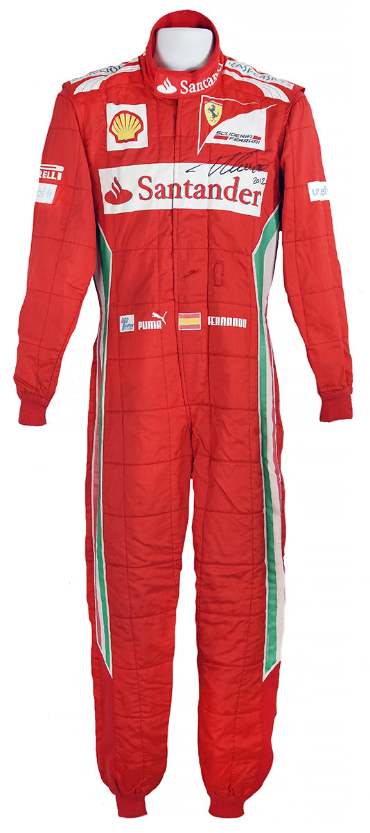 2012 Fernando Alonso Signed Race Used Ferrari F1 Suit