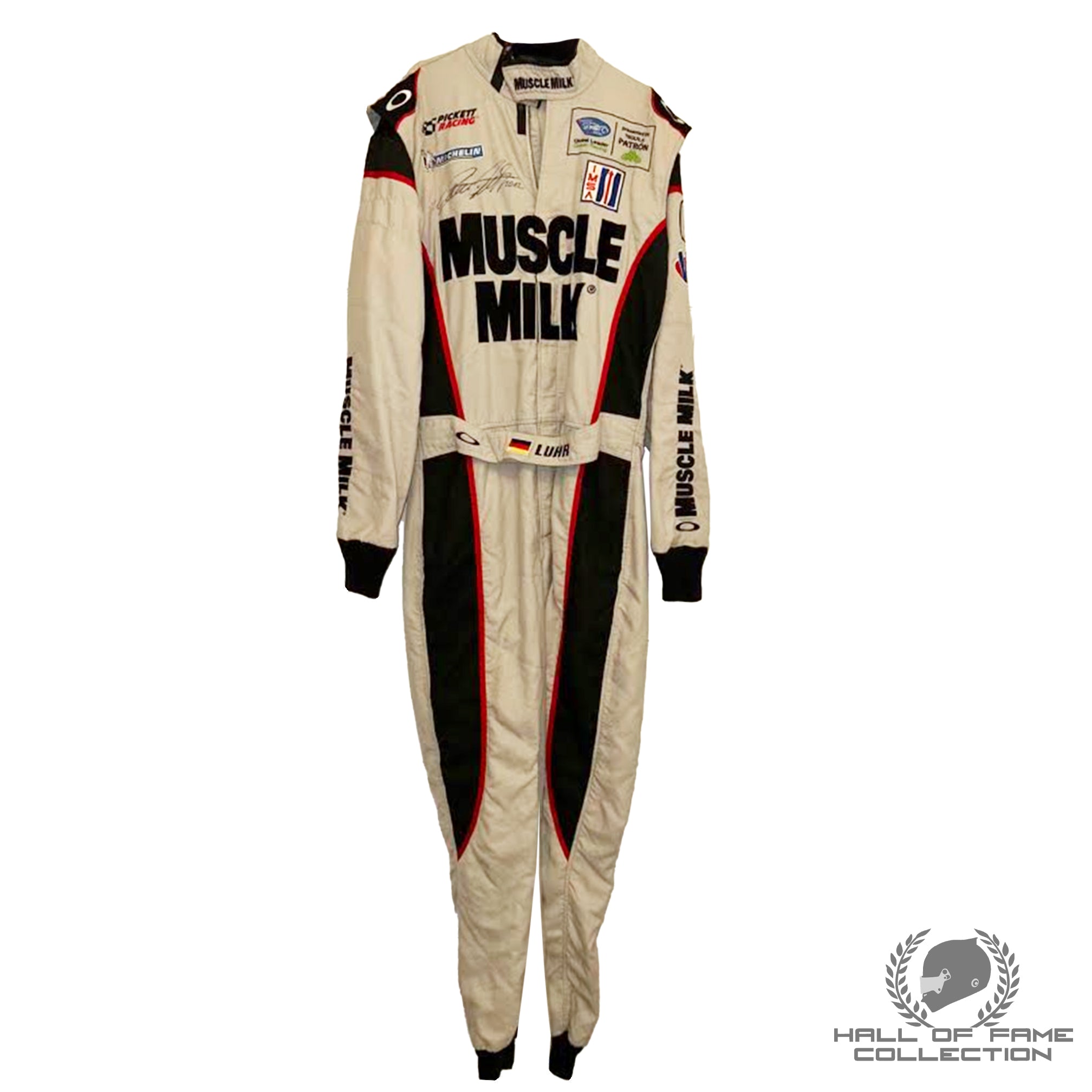 2012 Lucas Luhr Signed Muscle Milk Pickett Racing ALMS Championship Season Suit