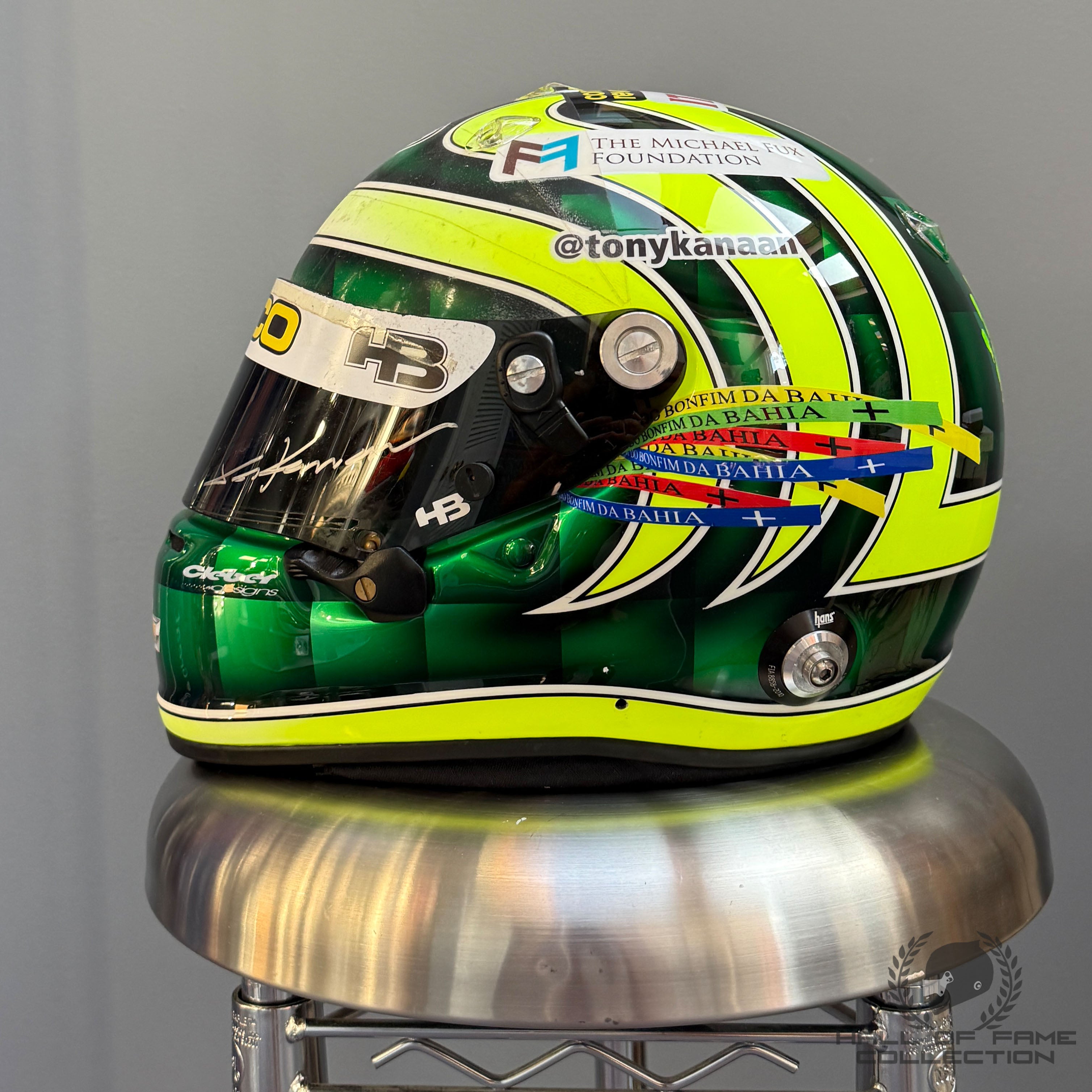 2011-12 Tony Kanaan Signed Race Used KV Racing Technology IndyCar Helmet