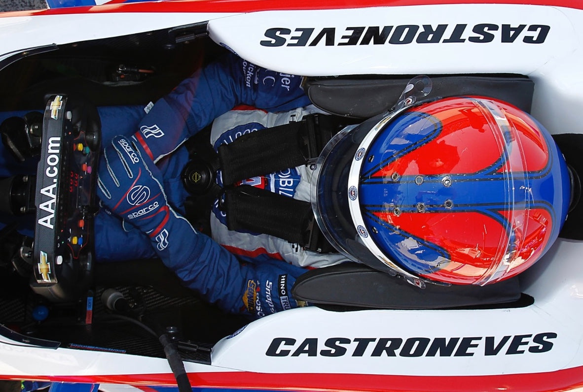 2013 Helio Castroneves Signed Race Used Team Penske IndyCar Visor