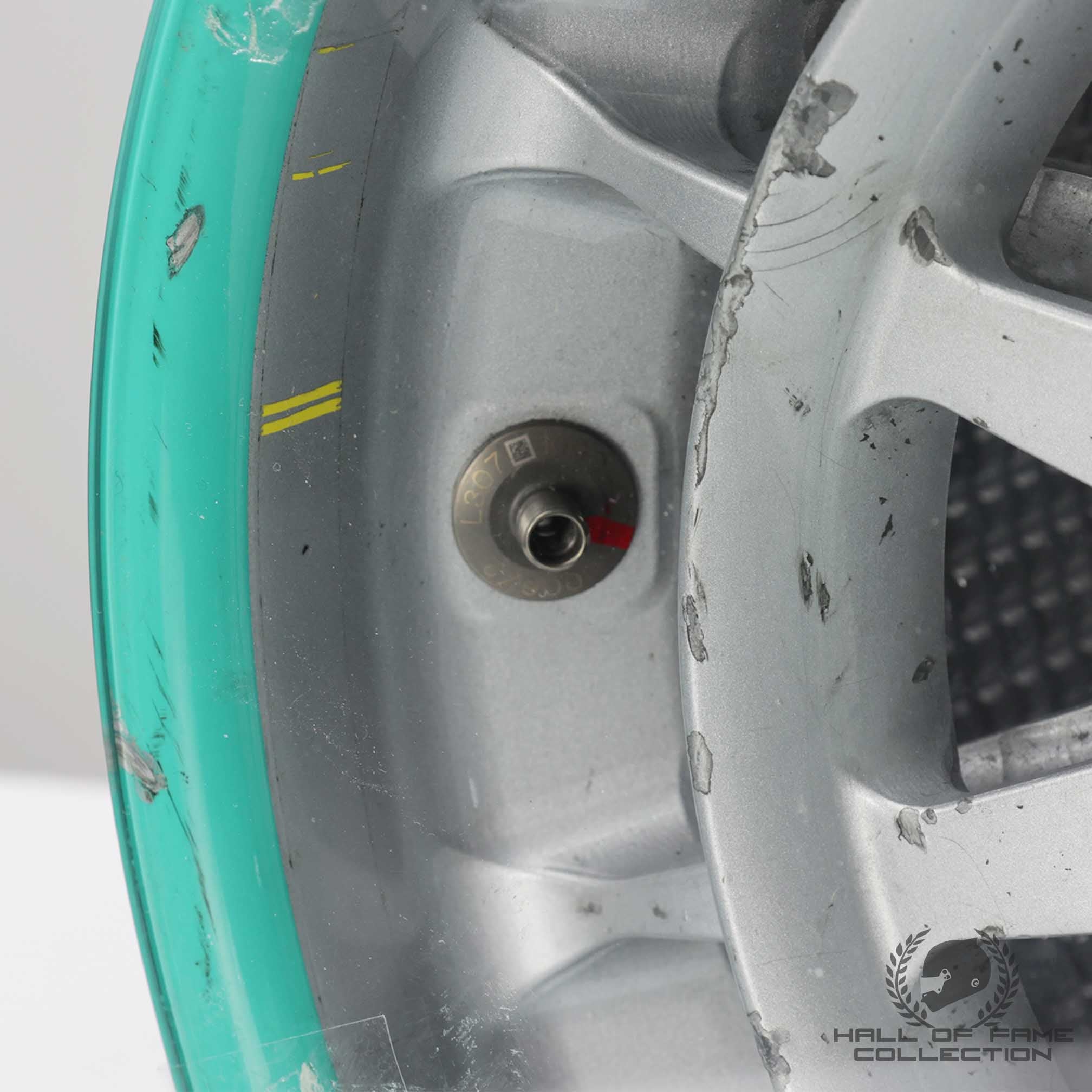 2013 Lewis Hamilton Race Used Mercedes F1 Front Wheel Table