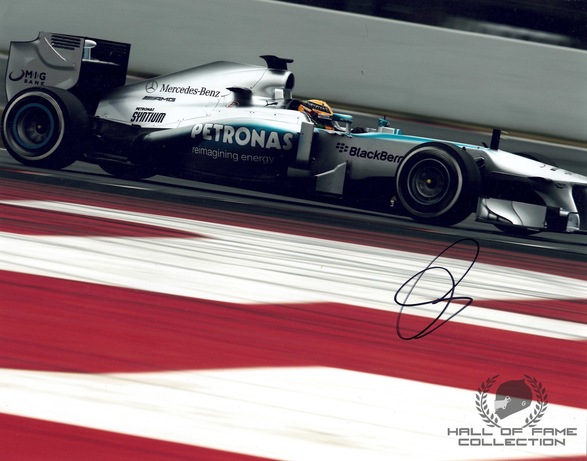 2013 F1 8x10 Collector Set Photo Lewis Hamilton Signed Mercedes-AMG Petronas