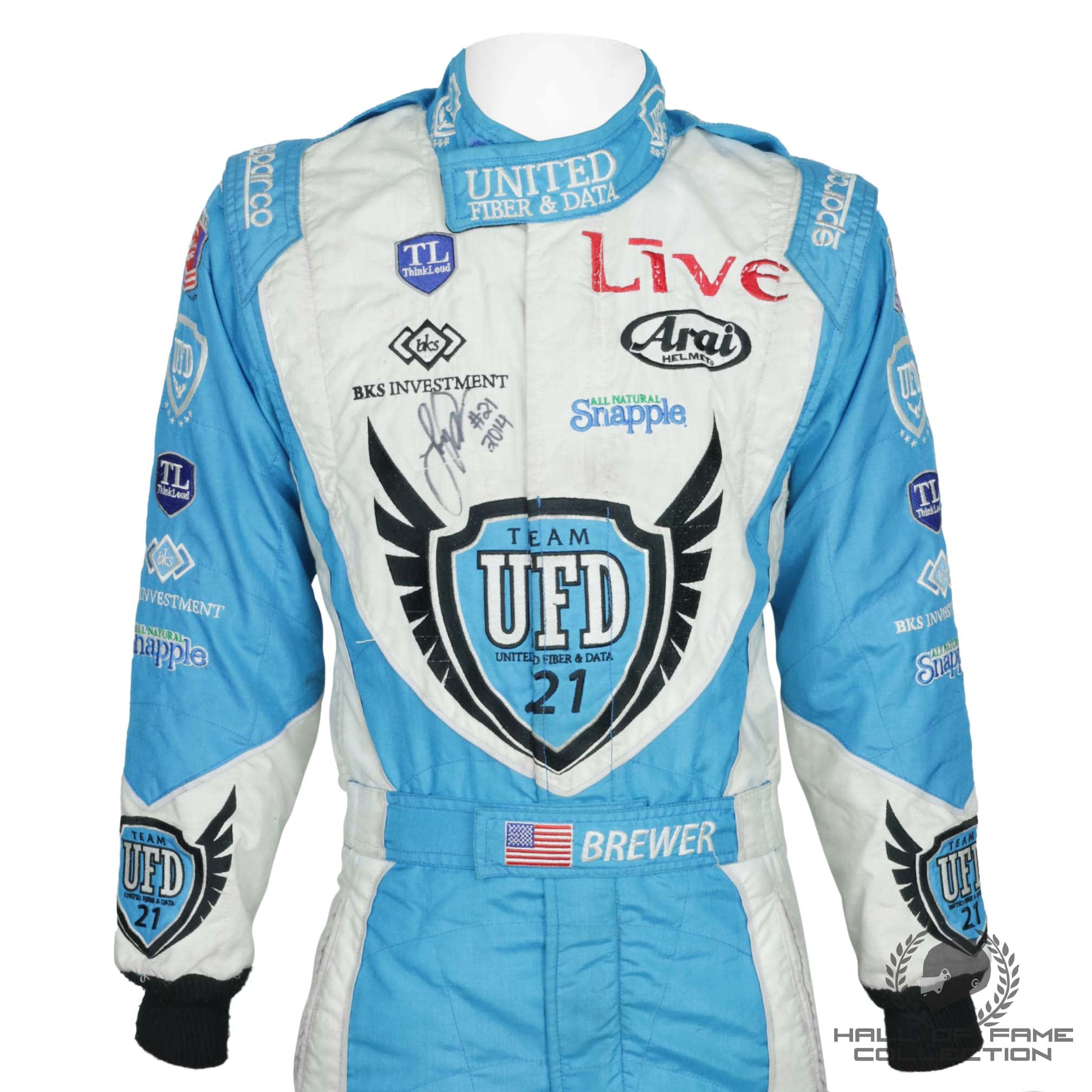 2014 Lindsay Brewer Signed Race Used UFD Karting Plus Early Career Suit