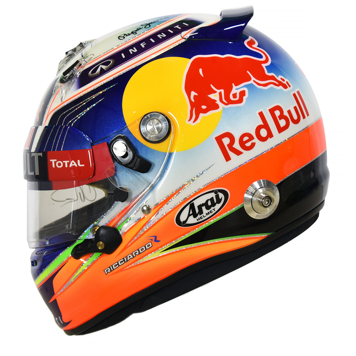 2014 Daniel Ricciardo Signed Red Bull Racing Media Arai GP6S Replica F1 Helmet