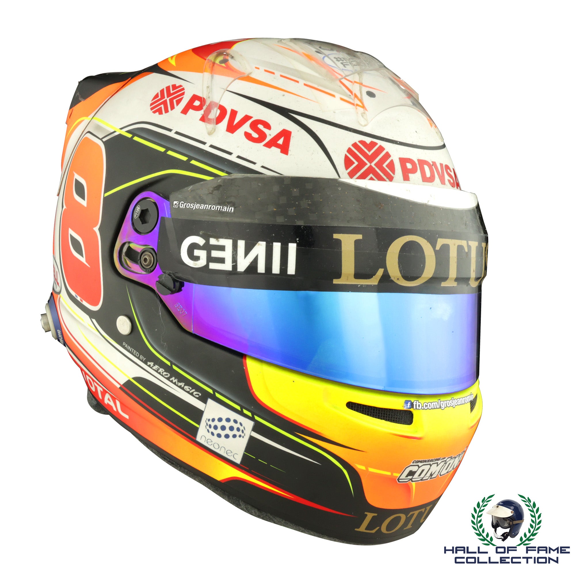 2015 Romain Grosjean Race Used Lotus F1 Helmet