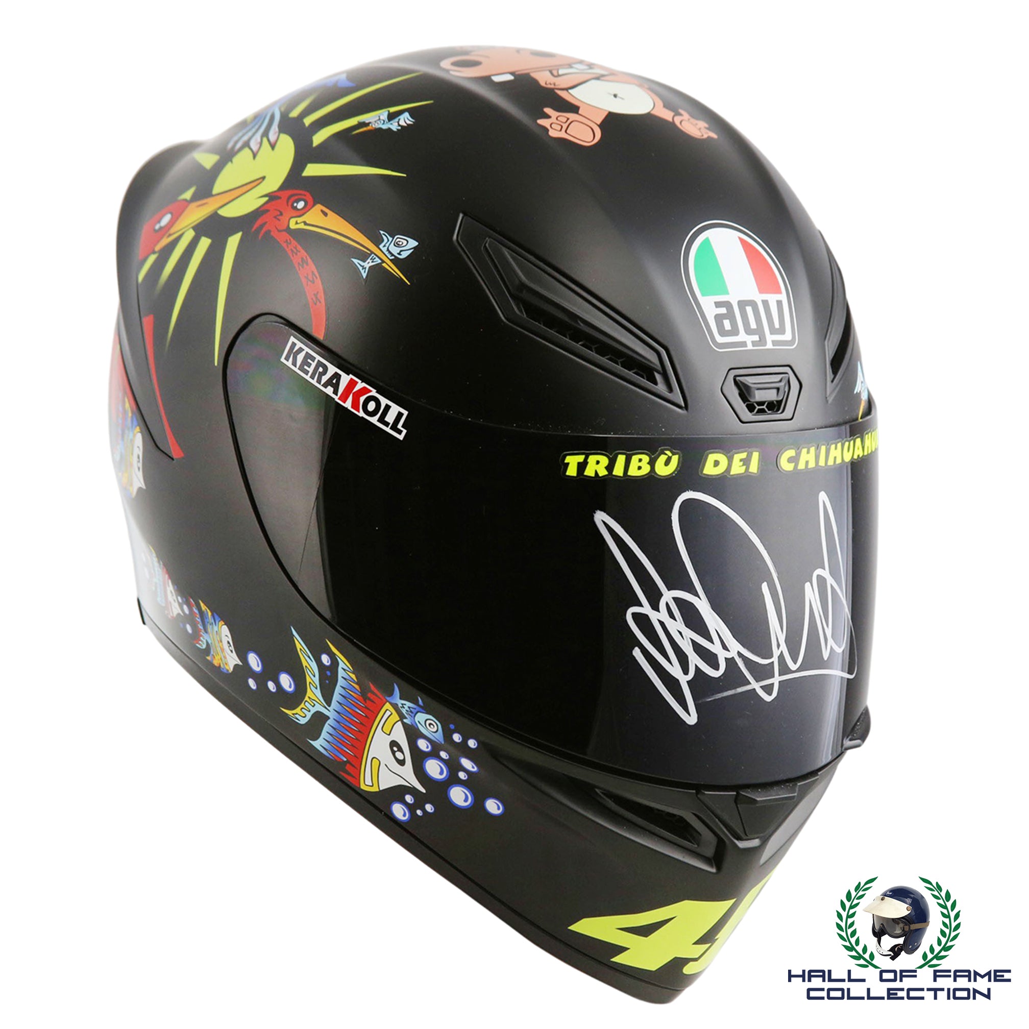 2021 Valentino Rossi Signed Rare AGV Yamaha MotoGp Replica Helmet