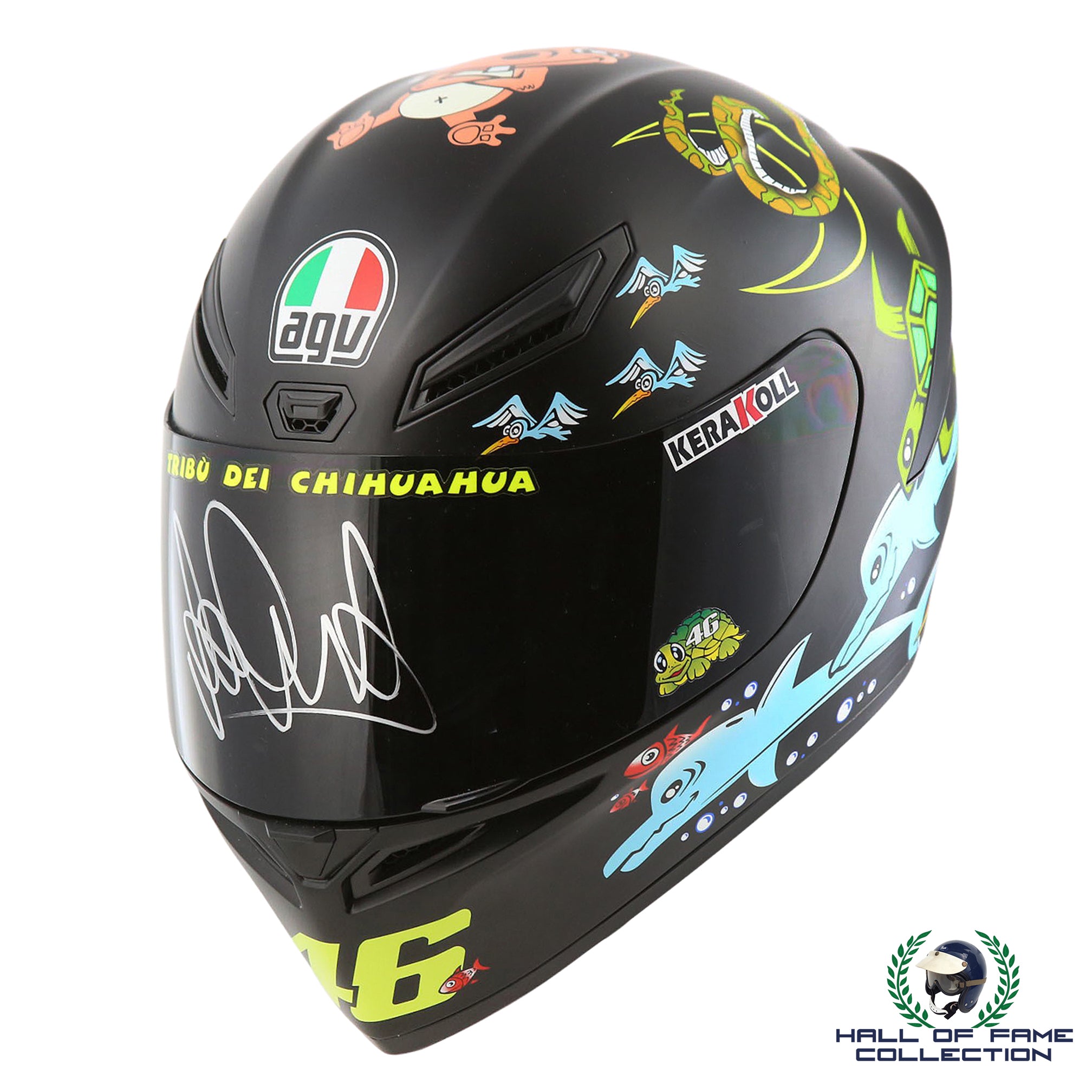 2021 Valentino Rossi Signed Rare AGV Yamaha MotoGp Replica Helmet