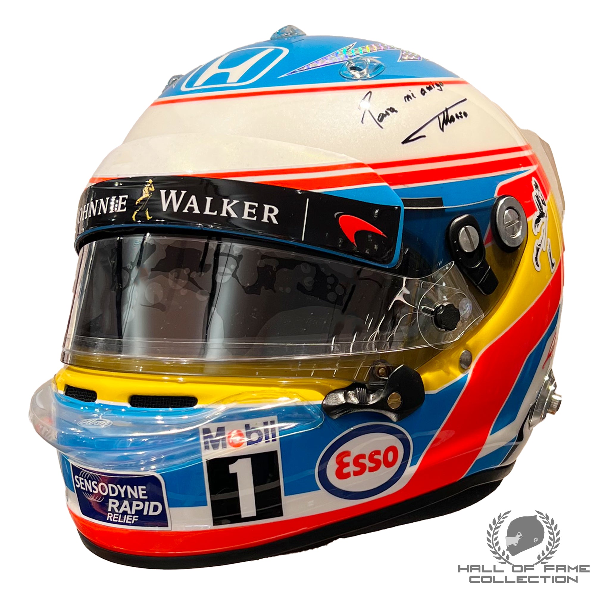 2016 Fernando Alonso Signed Race Used McLaren F1 Helmet