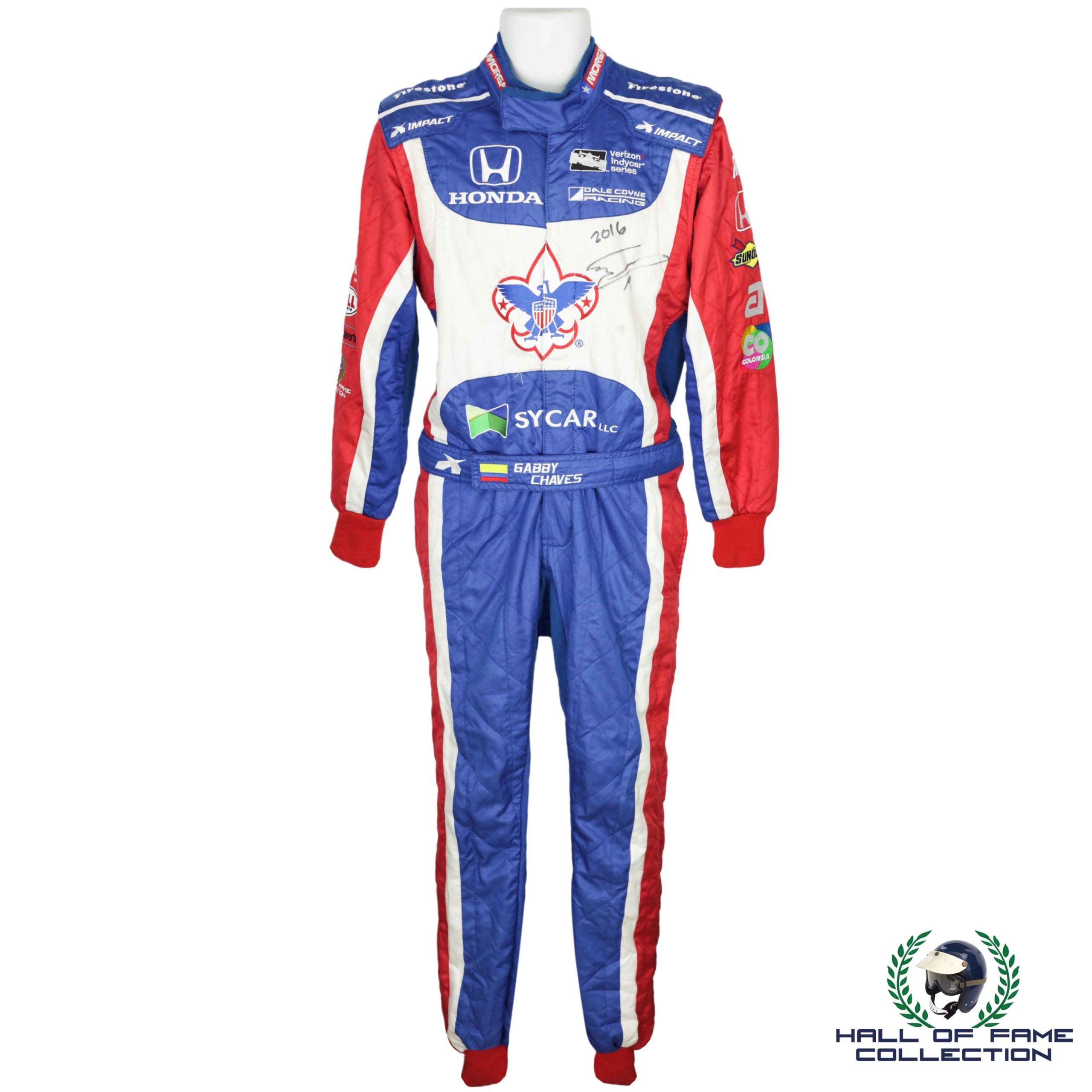 2016 Gabby Chaves Signed Race Used Dale Coyne Racing IndyCar Suit