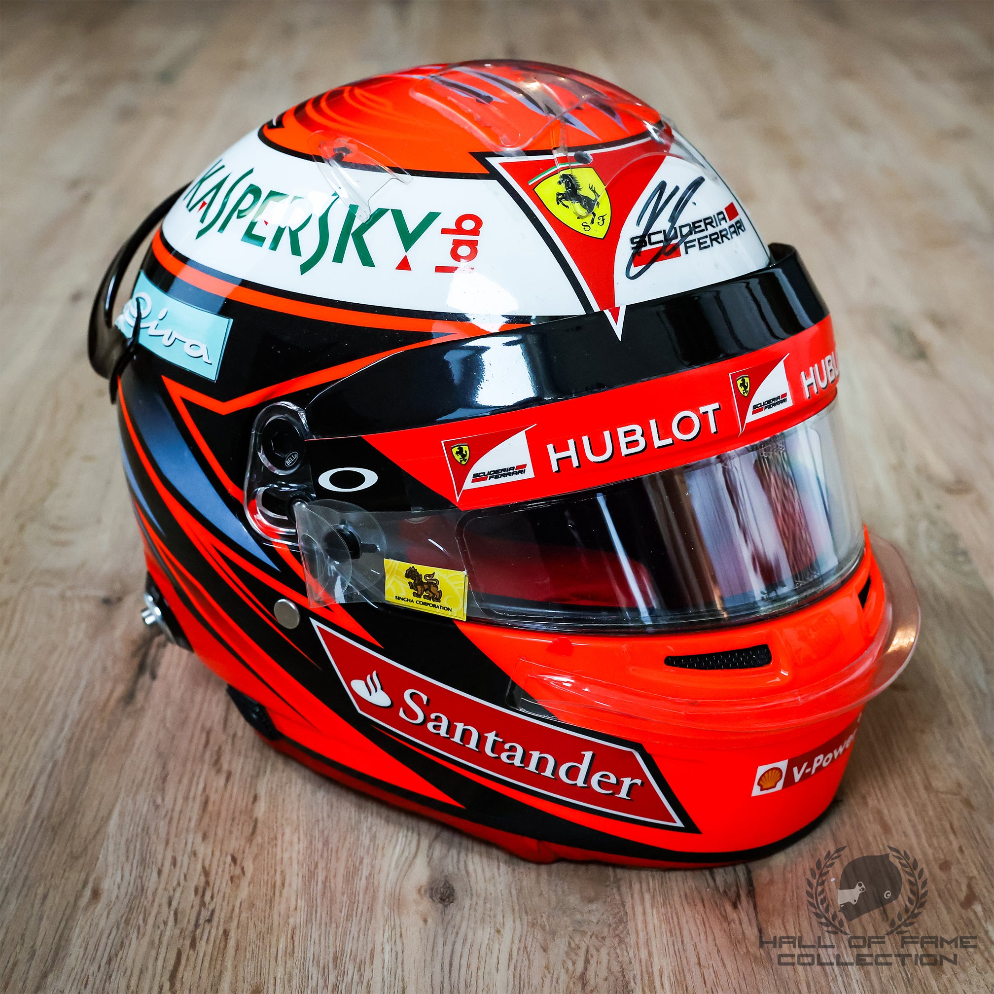 2016 Kimi Raikkonen Signed European GP Race Used Scuderia Ferrari F1 Helmet