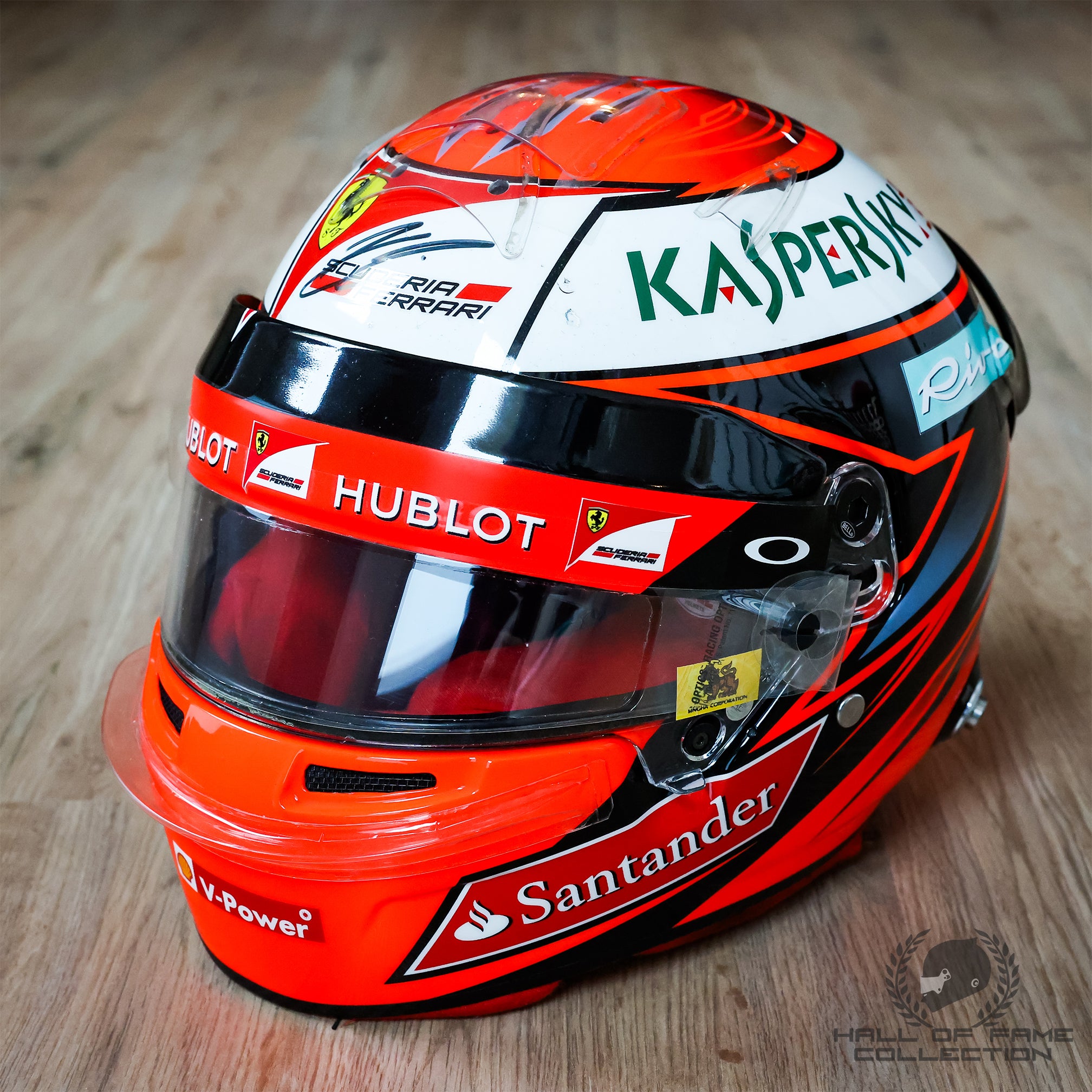 2016 Kimi Raikkonen Signed European GP Race Used Scuderia Ferrari F1 Helmet
