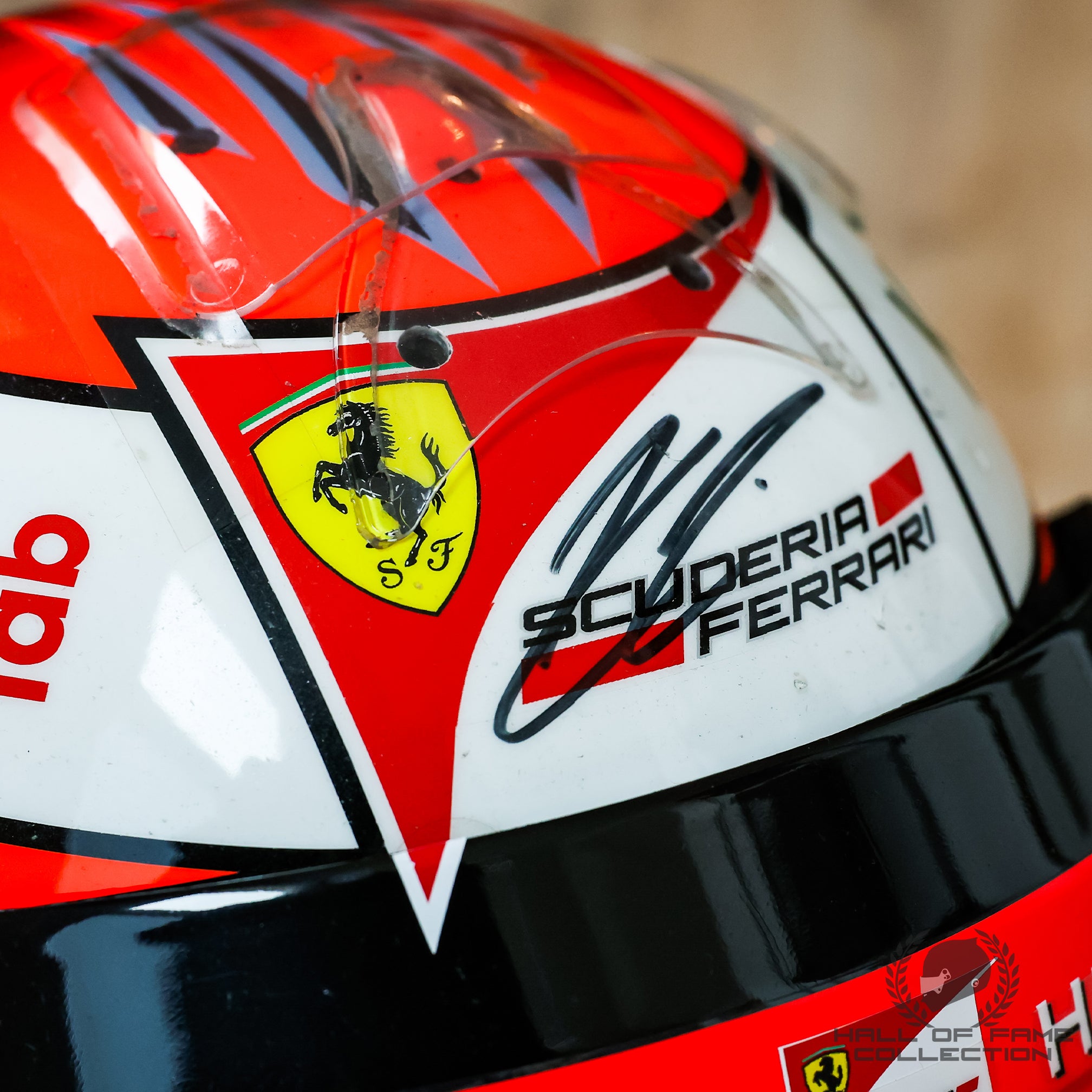 2016 Kimi Raikkonen Signed European GP Race Used Scuderia Ferrari F1 Helmet