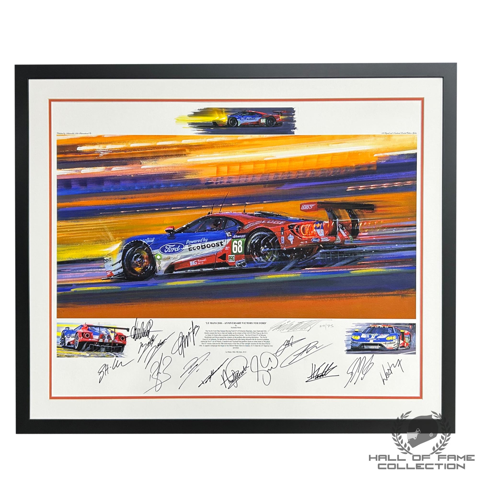 2016 Multi-Signed ‘Le Mans - Anniversary Victory for Ford’ Framed Le Mans Print