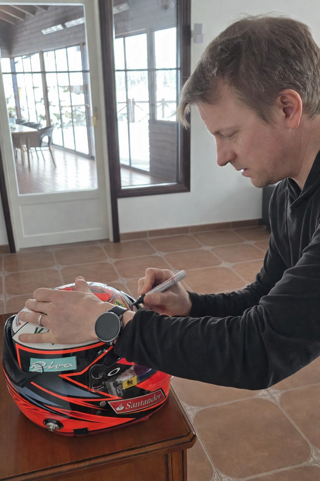 2016 Kimi Raikkonen Signed European GP Race Used Scuderia Ferrari F1 Helmet