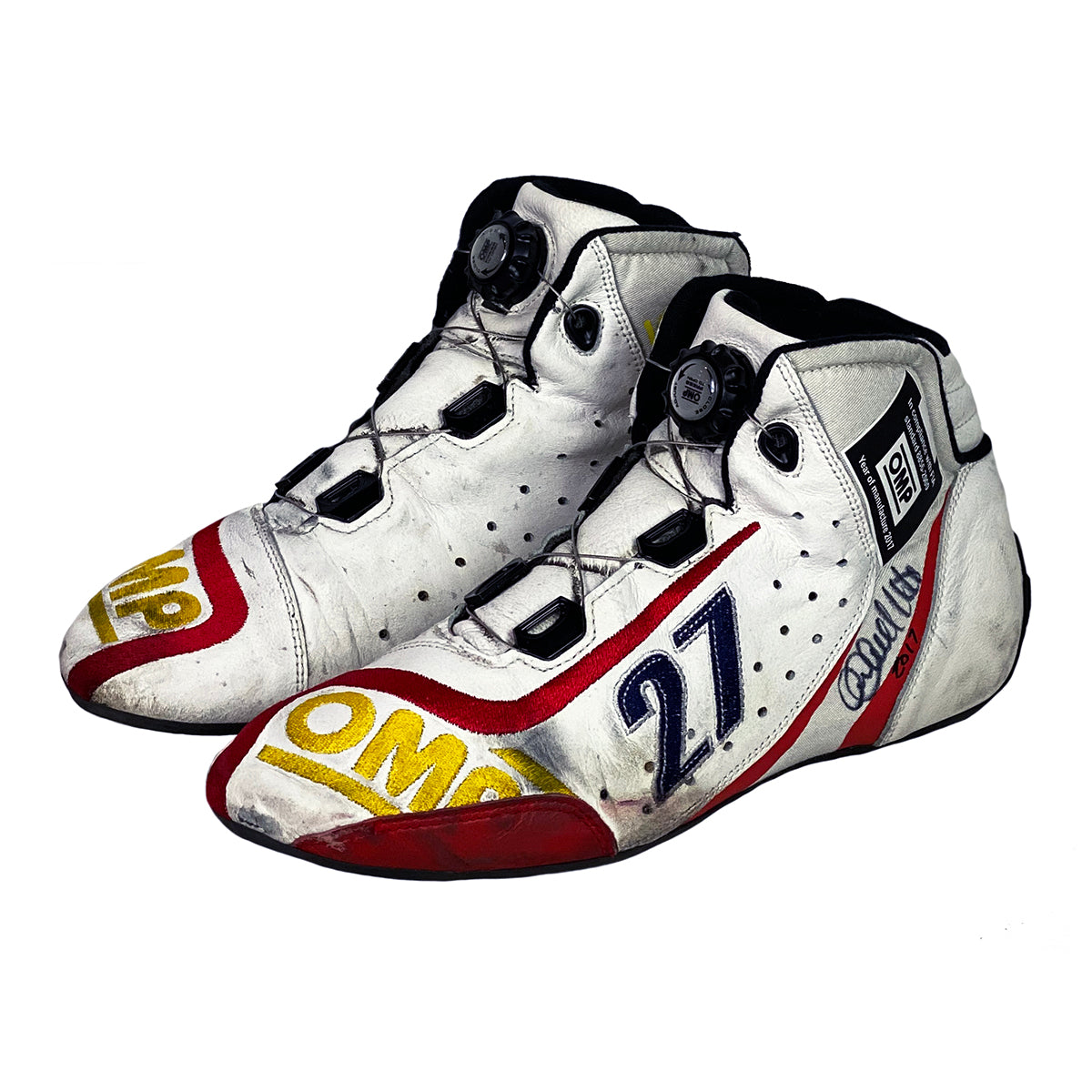 2017 Marco Andretti Signed Race Used Andretti Autosport OMP IndyCar Boots