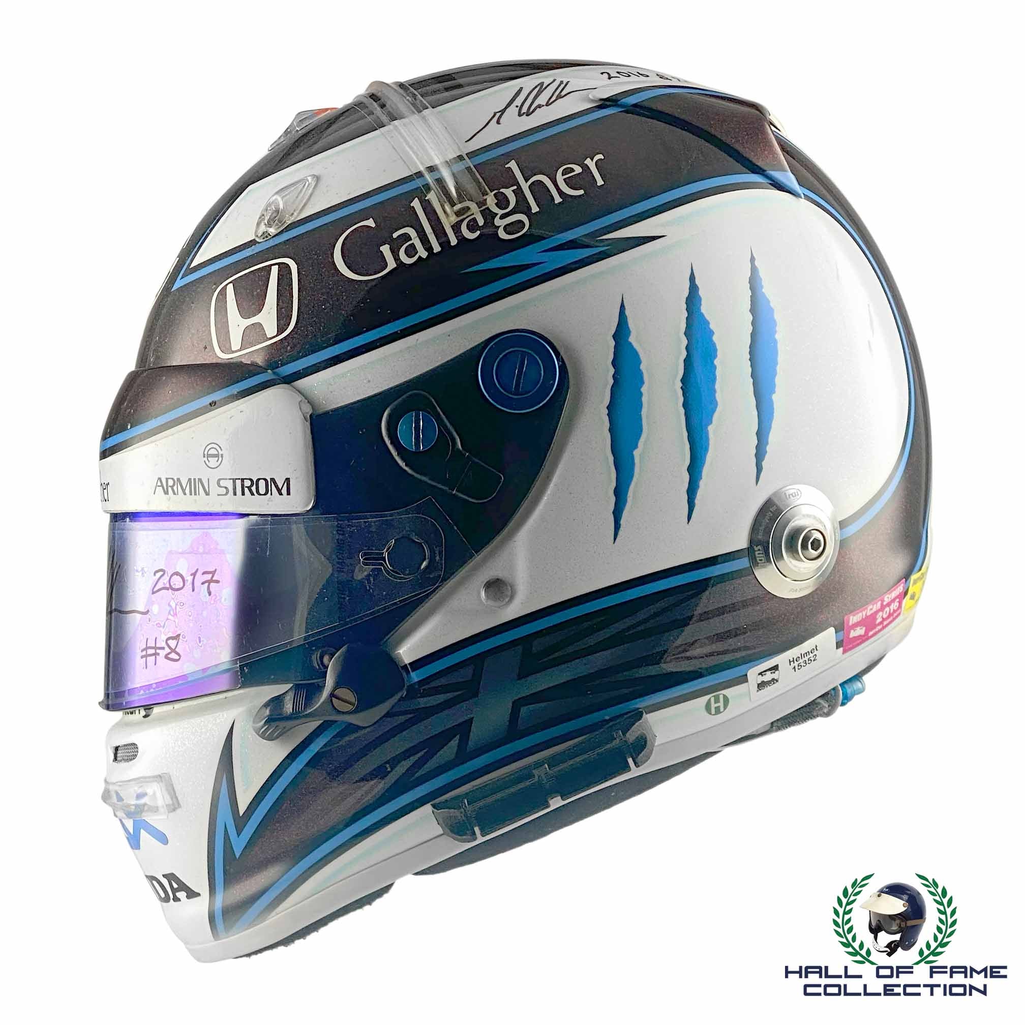 2016/17 Max Chilton Signed Race Used Chip Ganassi Racing IndyCar Helmet