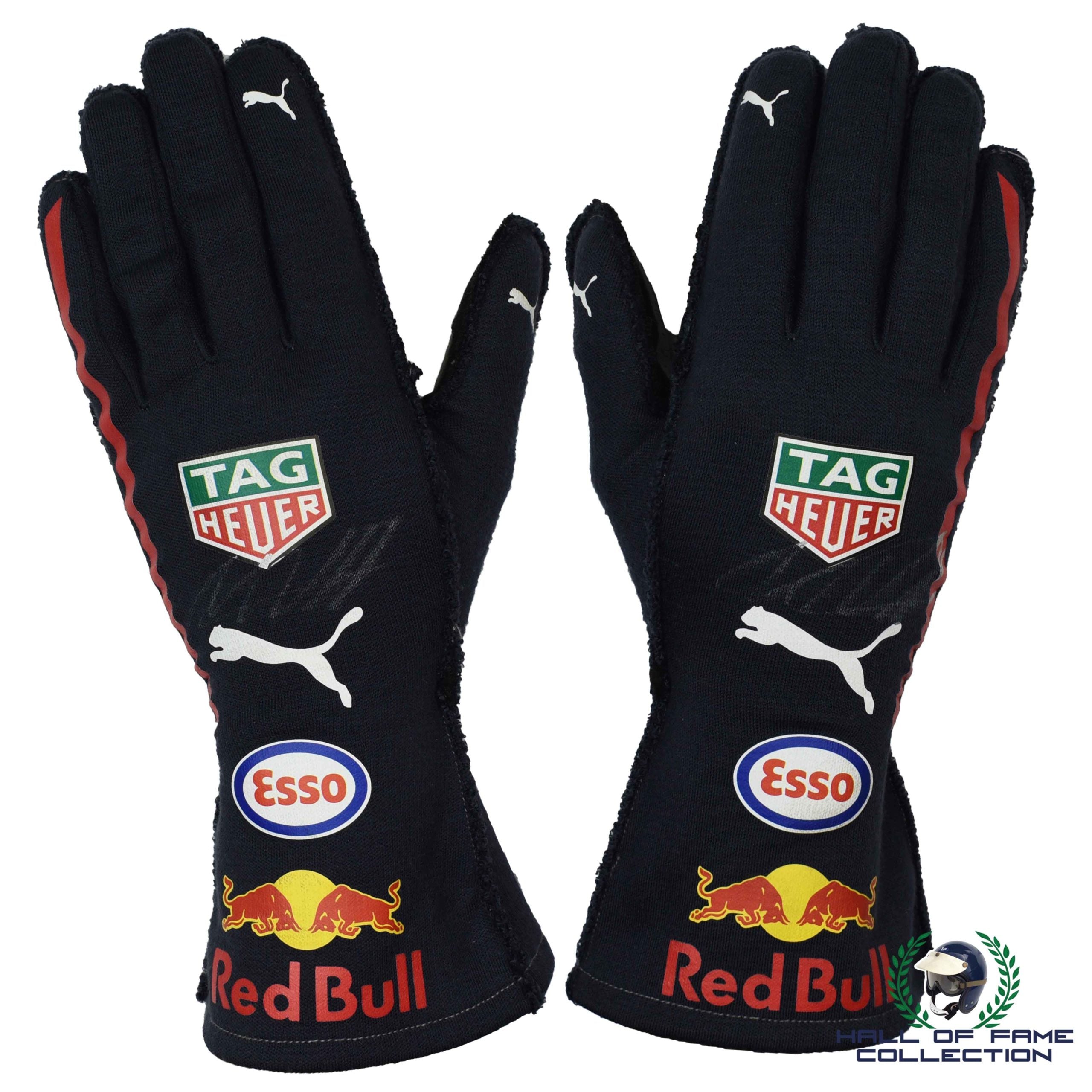 2017 Max Verstappen Signed Race Worn Red Bull F1 Gloves