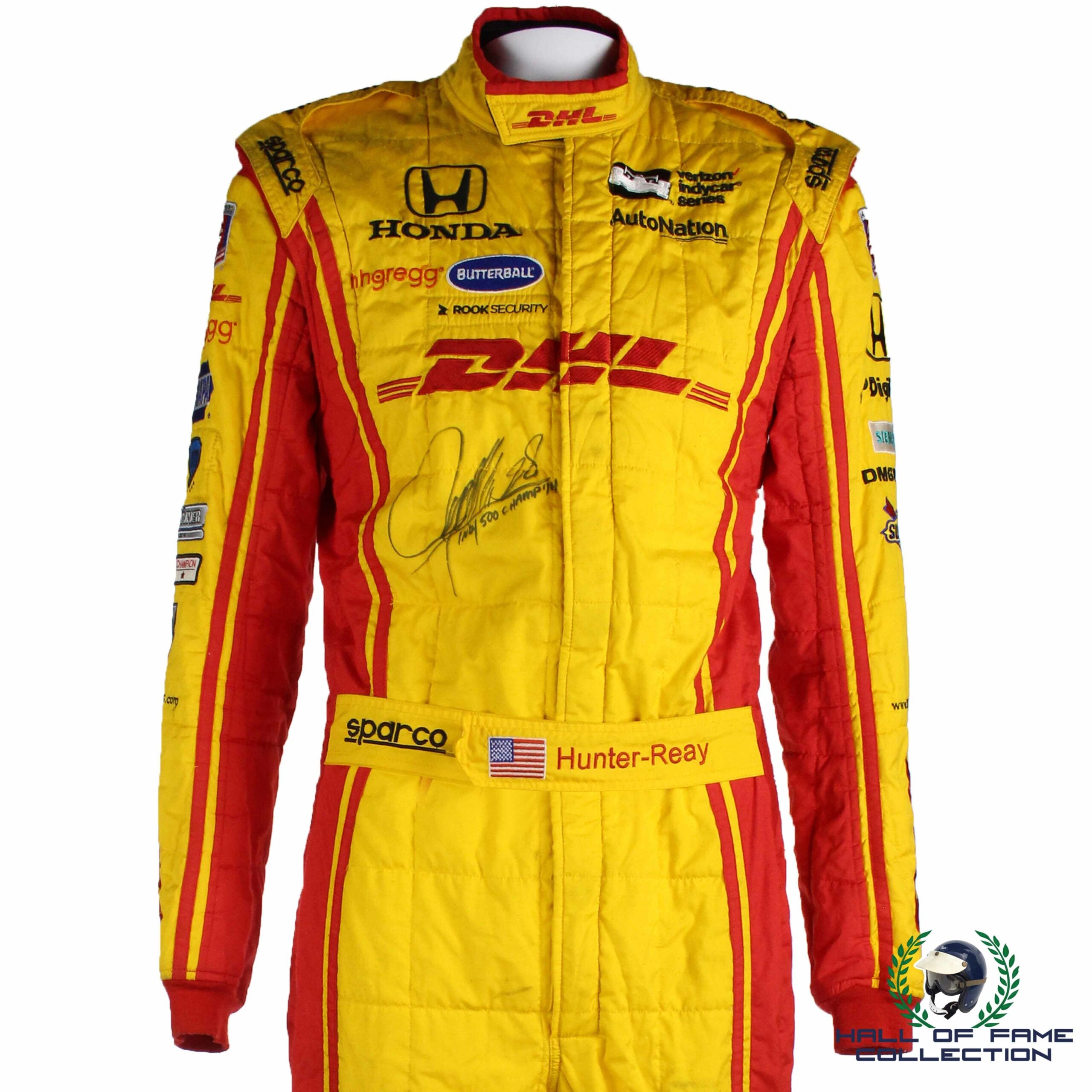 2017 Ryan Hunter Reay Signed Race Used Andretti Autosport IndyCar Suit