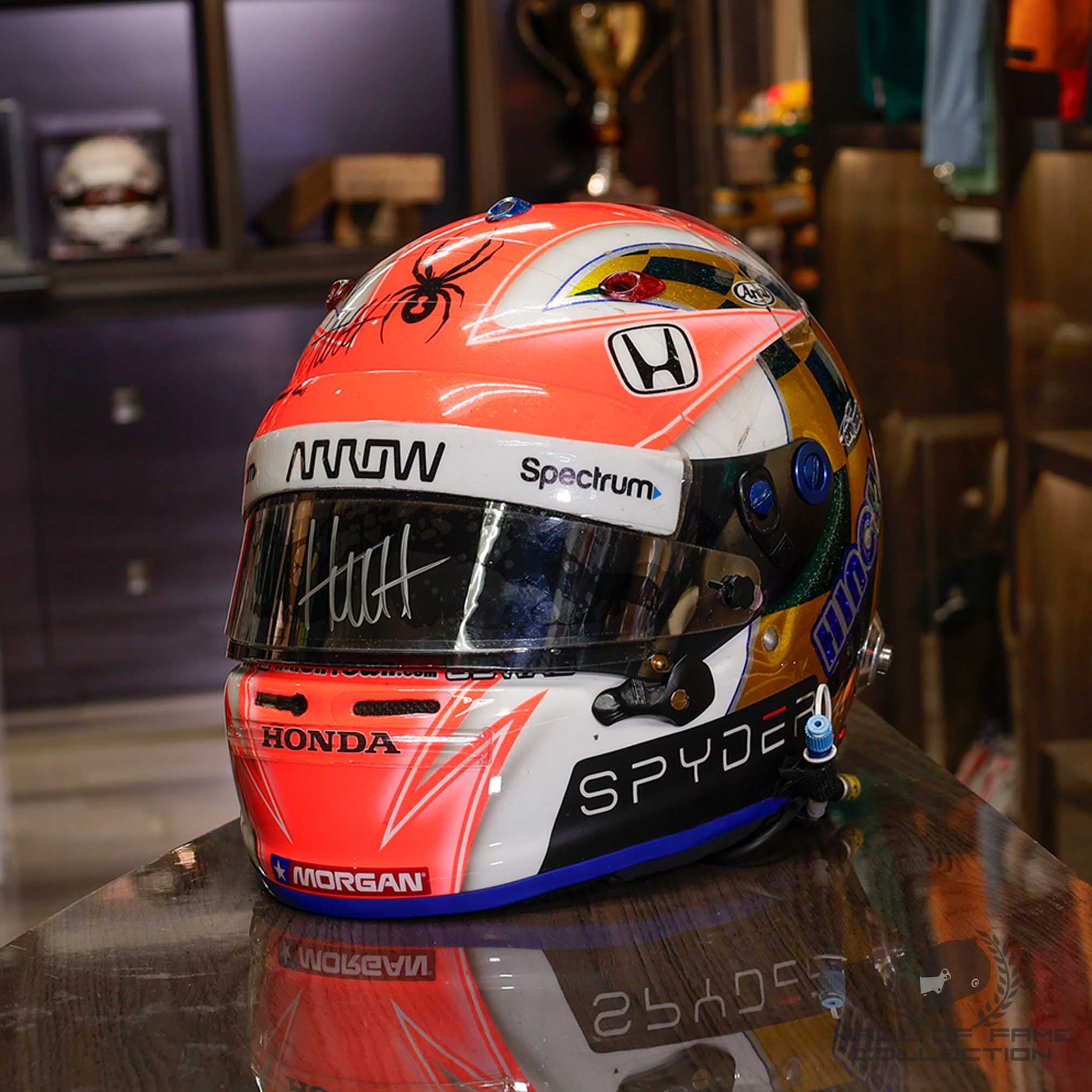 2017 James Hinchcliffe Signed Indy 500/Detroit/Texas Used Schmidt Peterson Motorsports IndyCar Helmet