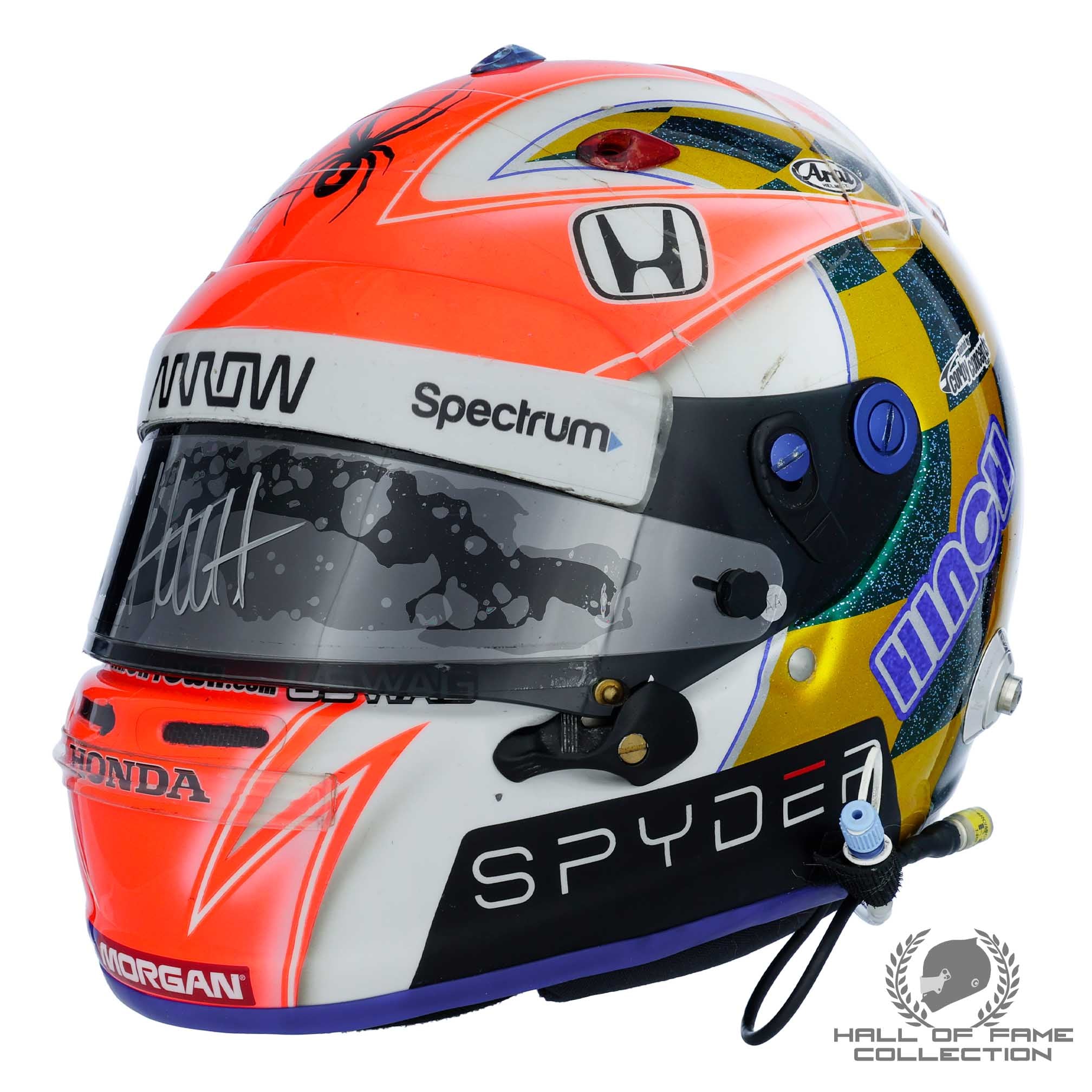 2017 James Hinchcliffe Signed Indy 500/Detroit/Texas Used Schmidt Peterson Motorsports IndyCar Helmet