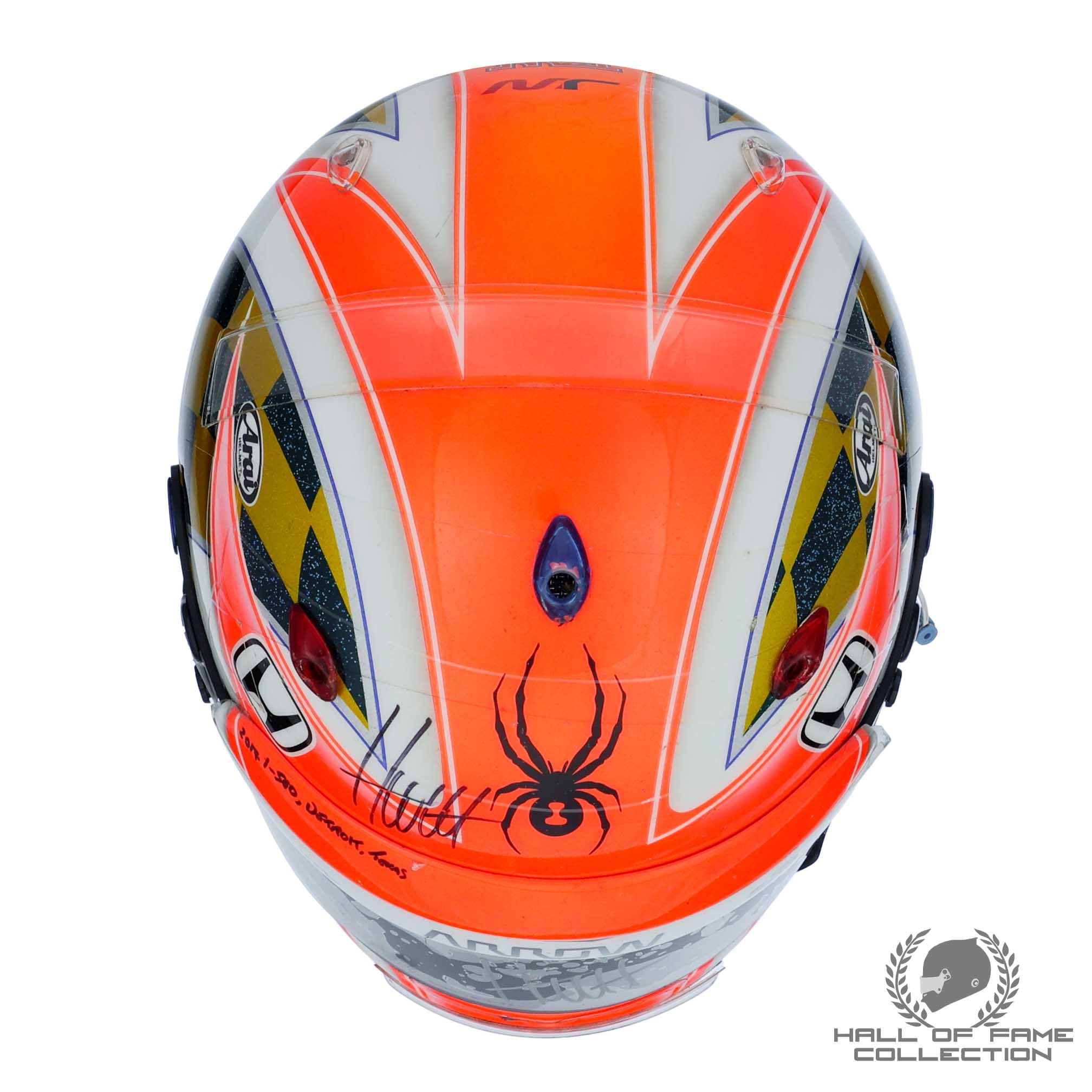 2017 James Hinchcliffe Signed Indy 500/Detroit/Texas Used Schmidt Peterson Motorsports IndyCar Helmet